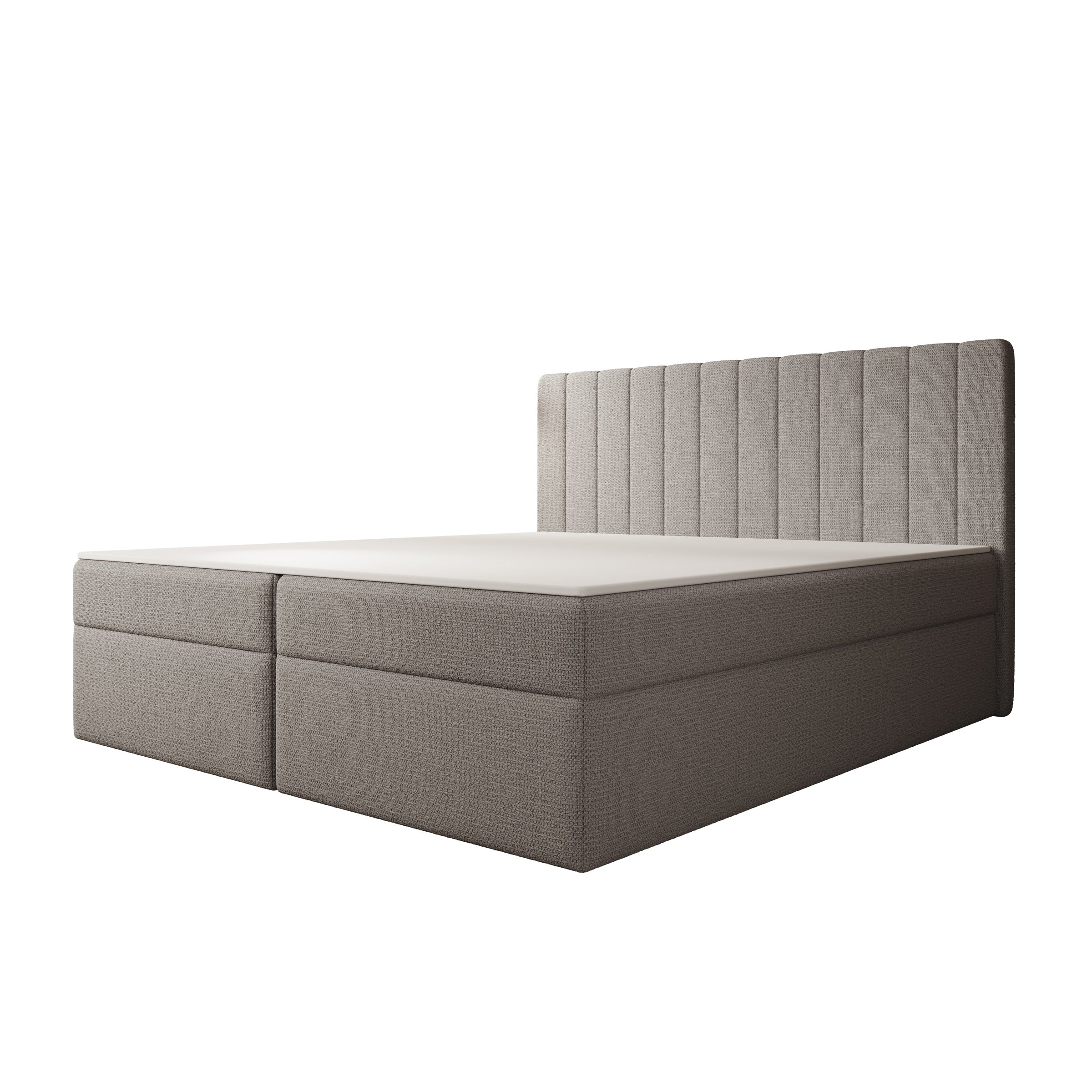 Ensono - Boxspring met opbergruimte - Stof grijs - 180x200 cm