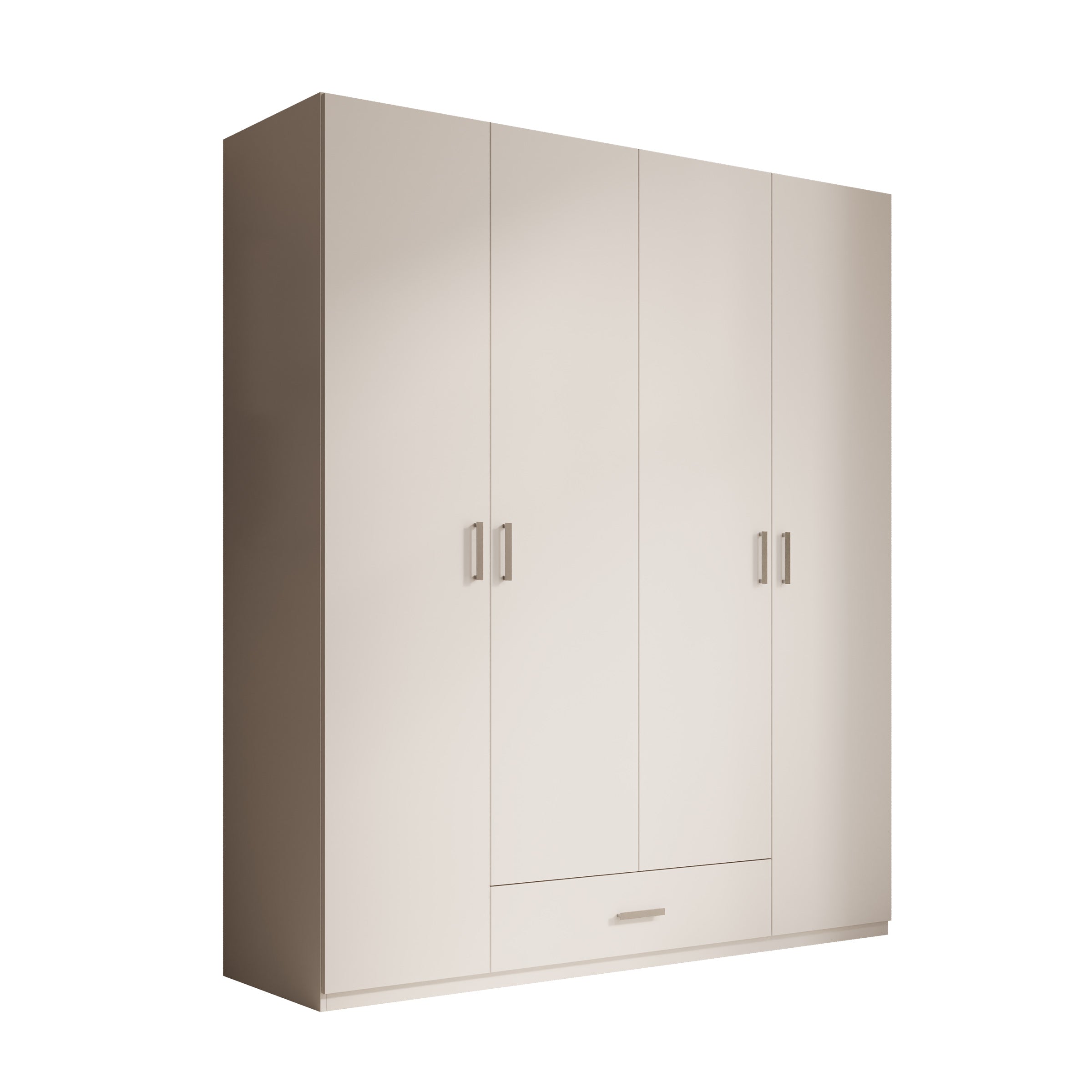 Enzio - Kledingkast met 4 deuren - Wit - 178x54x211 cm