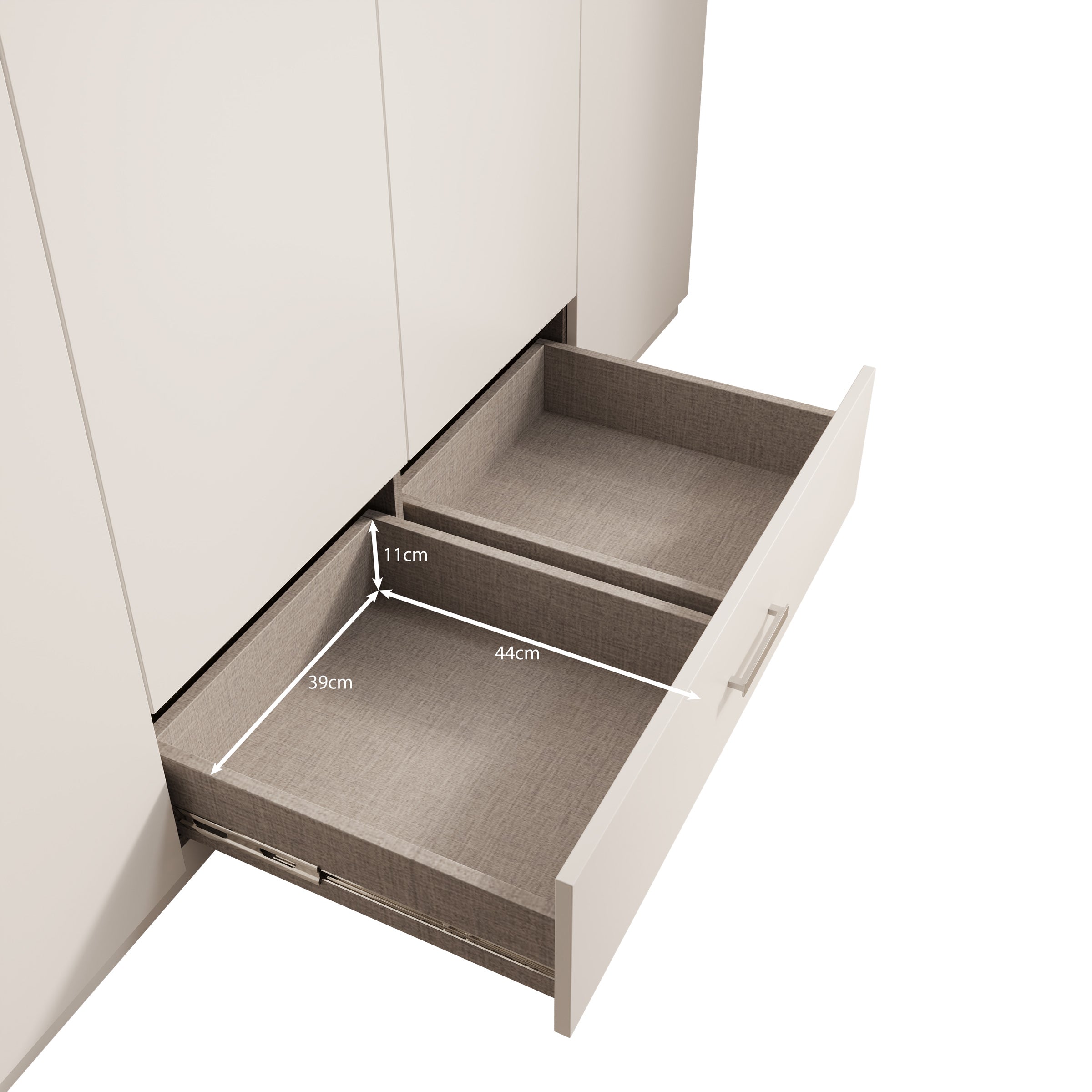 Enzio - Kledingkast met 4 deuren - Wit - 178x54x211 cm