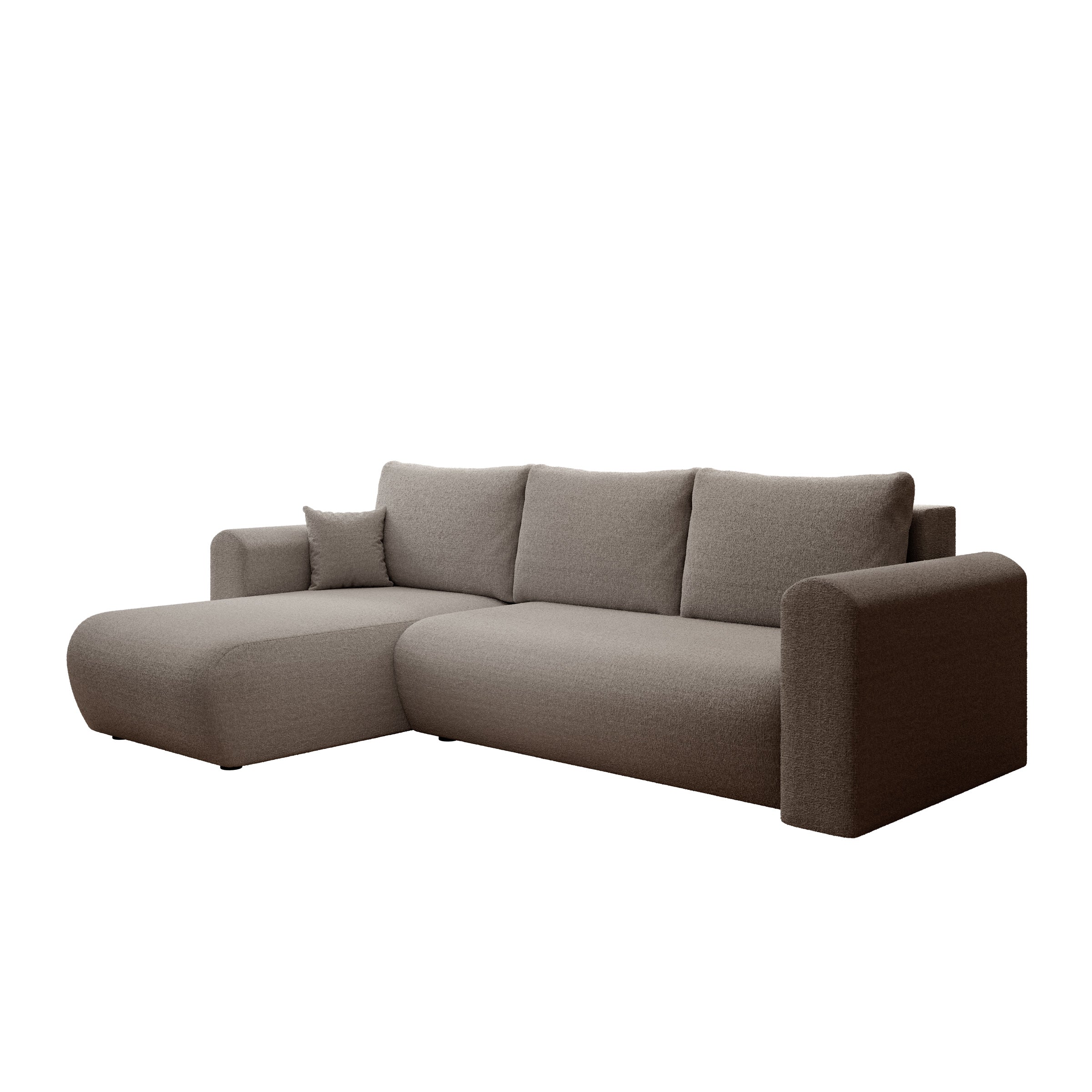 Esencia - Hoekbank 3-zits met chaise longue - Stof beige - 252x158x80 cm