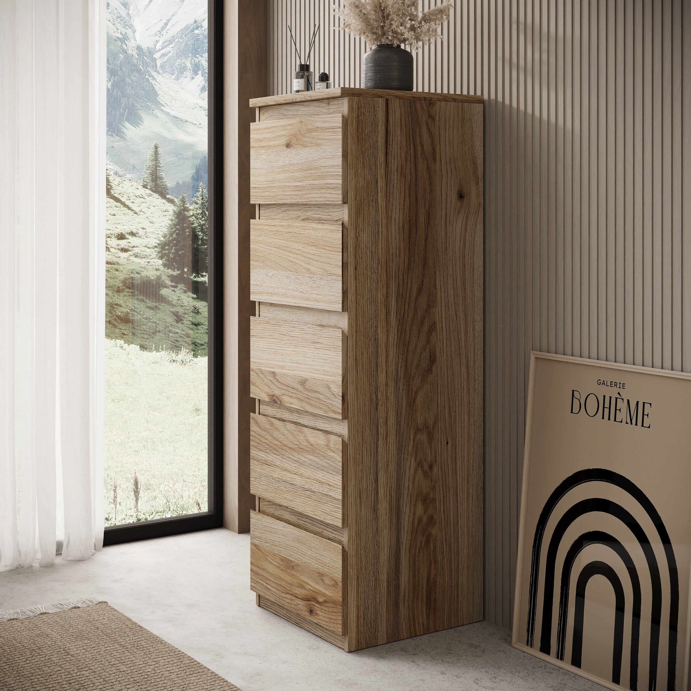 Eskar - Schoenenkast - Eikenpatroon - 42x42x128 cm