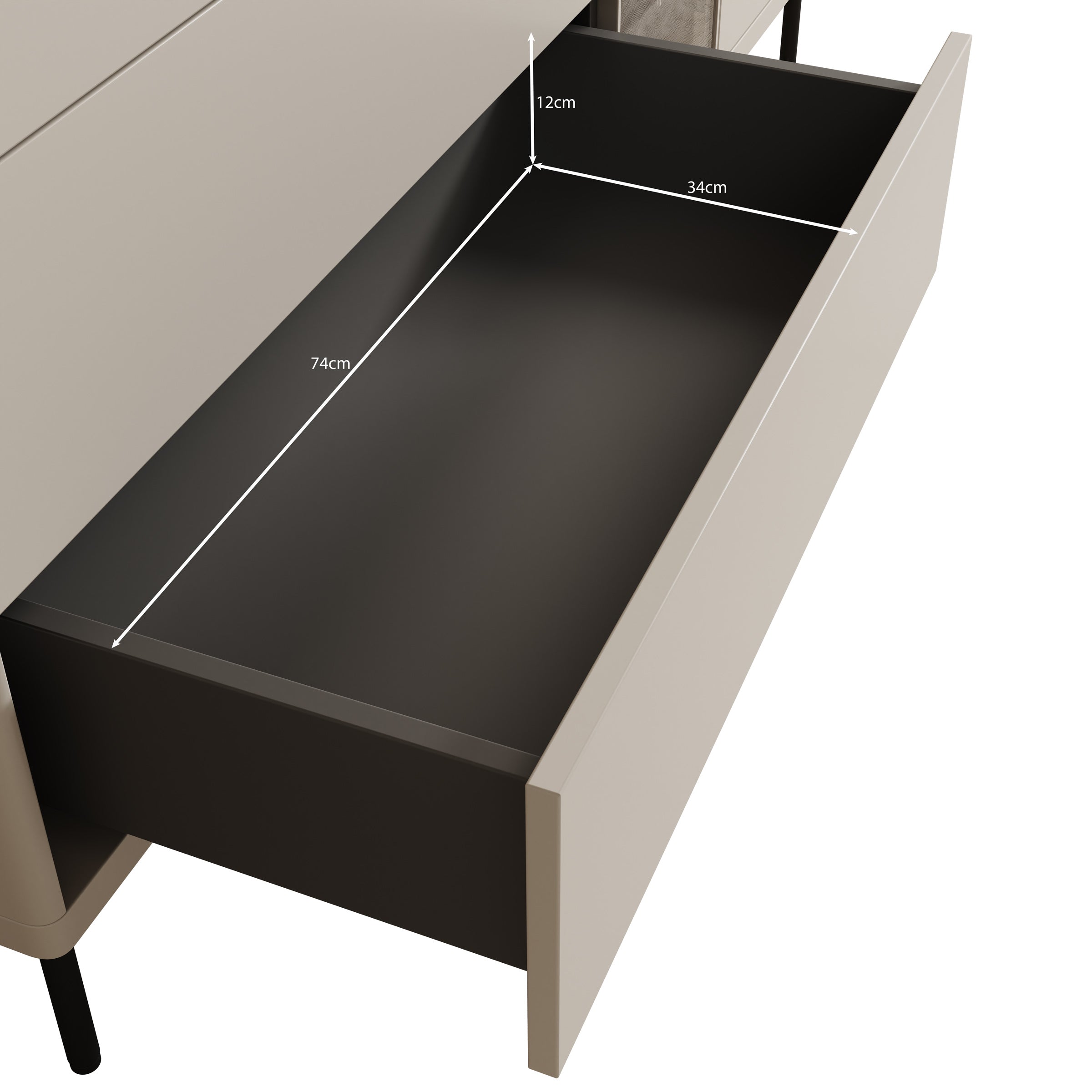 Estrella - Dressoir - Beige - 161x41x83 cm