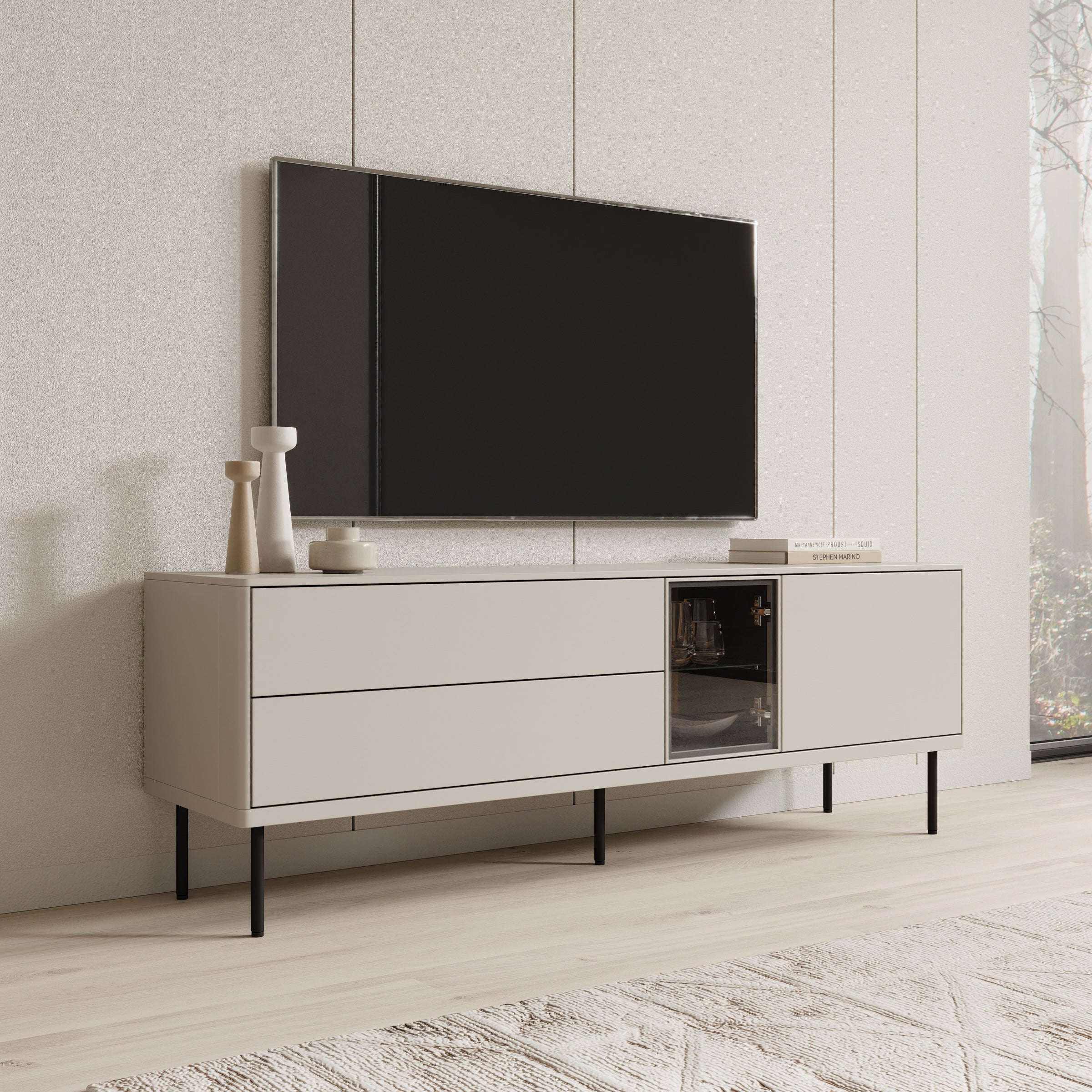 Estrella - TV-Meubel - Beige - 161x41x56 cm