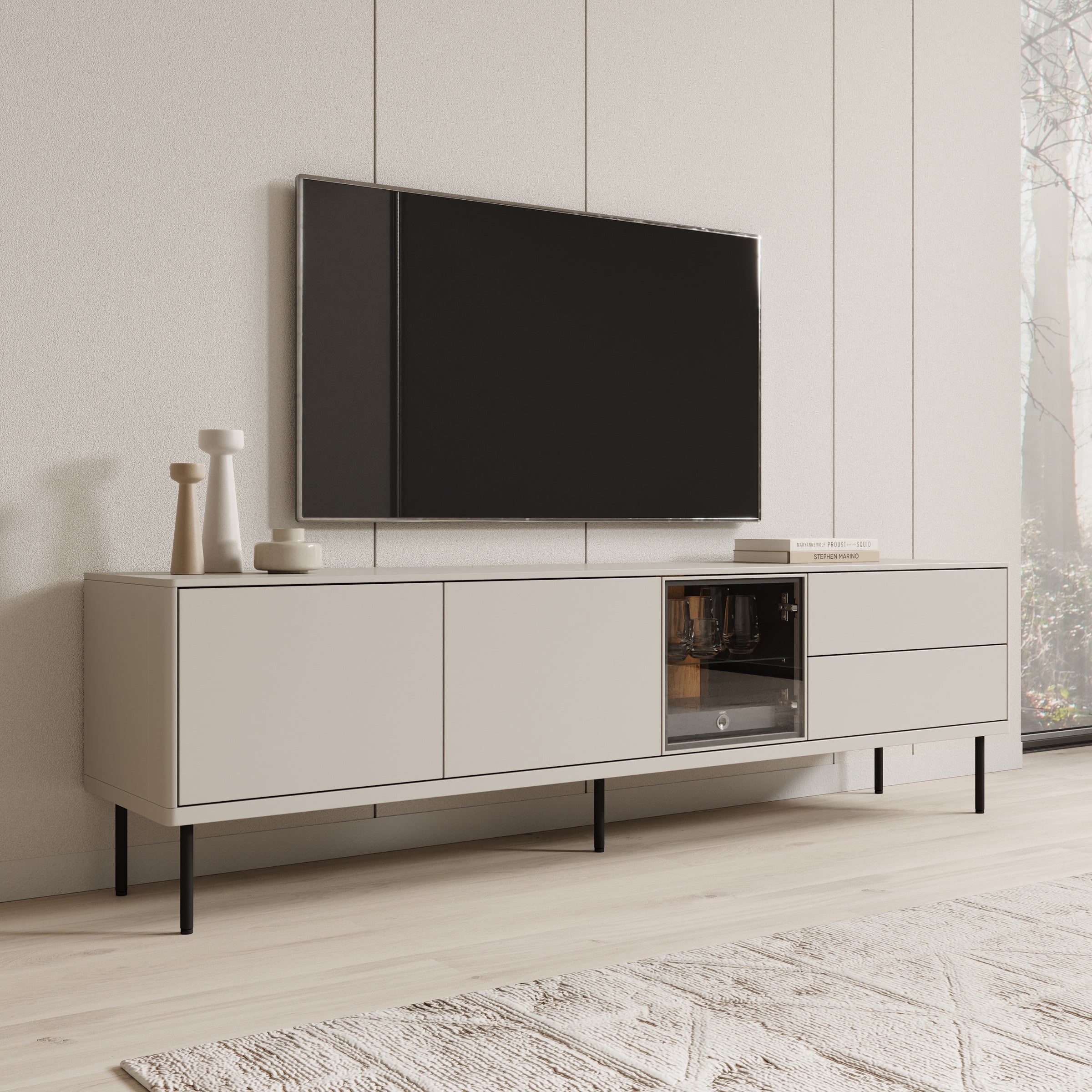 Estrella - TV-Meubel - Beige - 194x41x56 cm