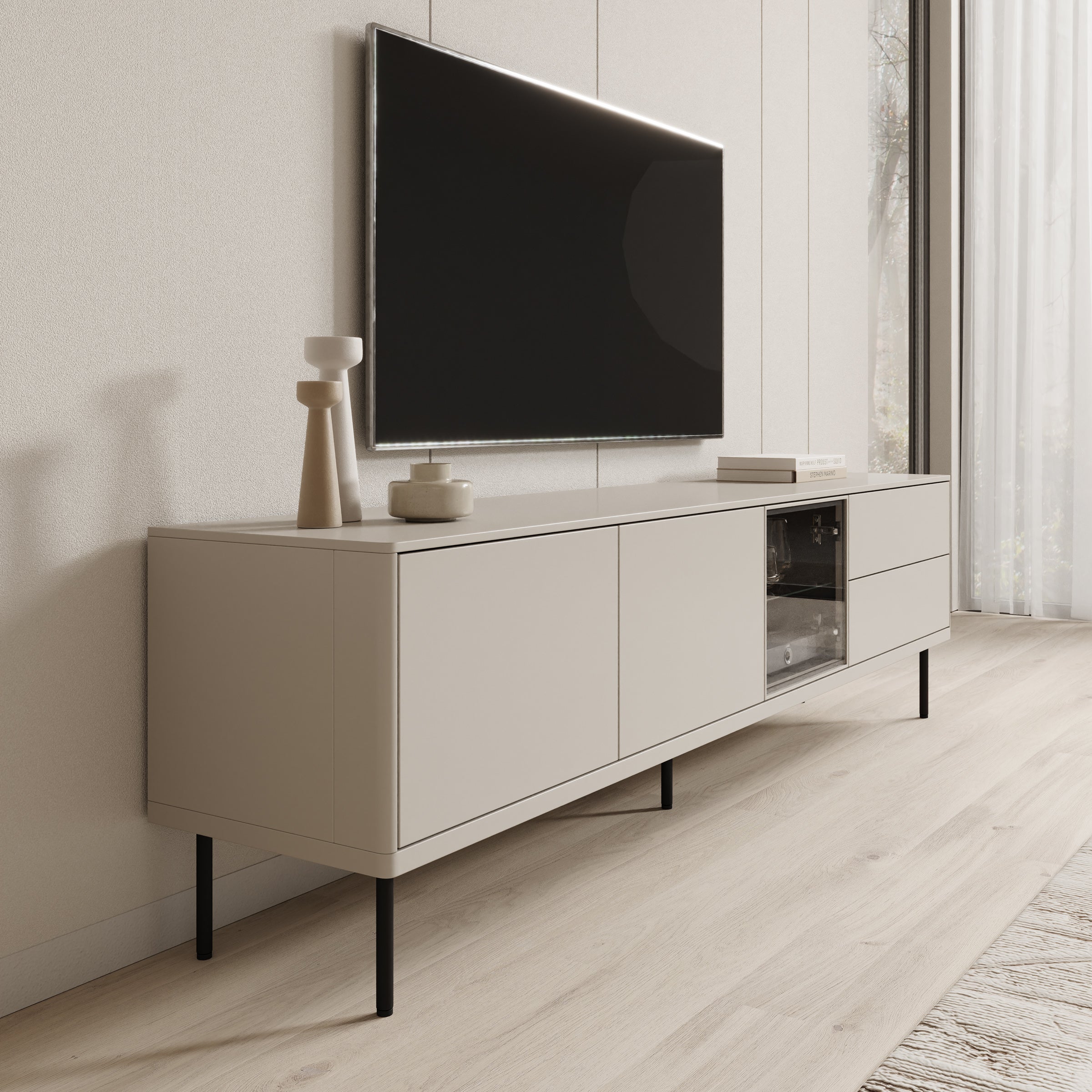 Estrella - TV-Meubel - Beige - 194x41x56 cm