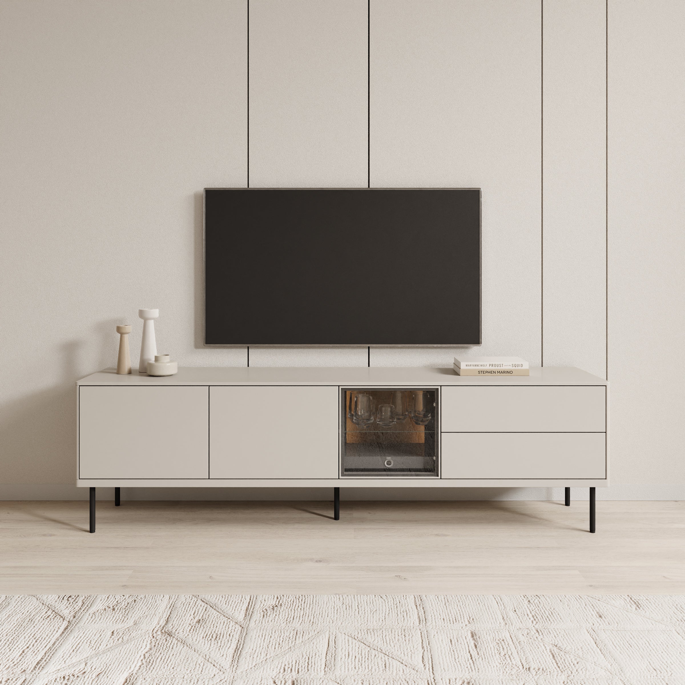 Estrella - TV-Meubel - Beige - 194x41x56 cm