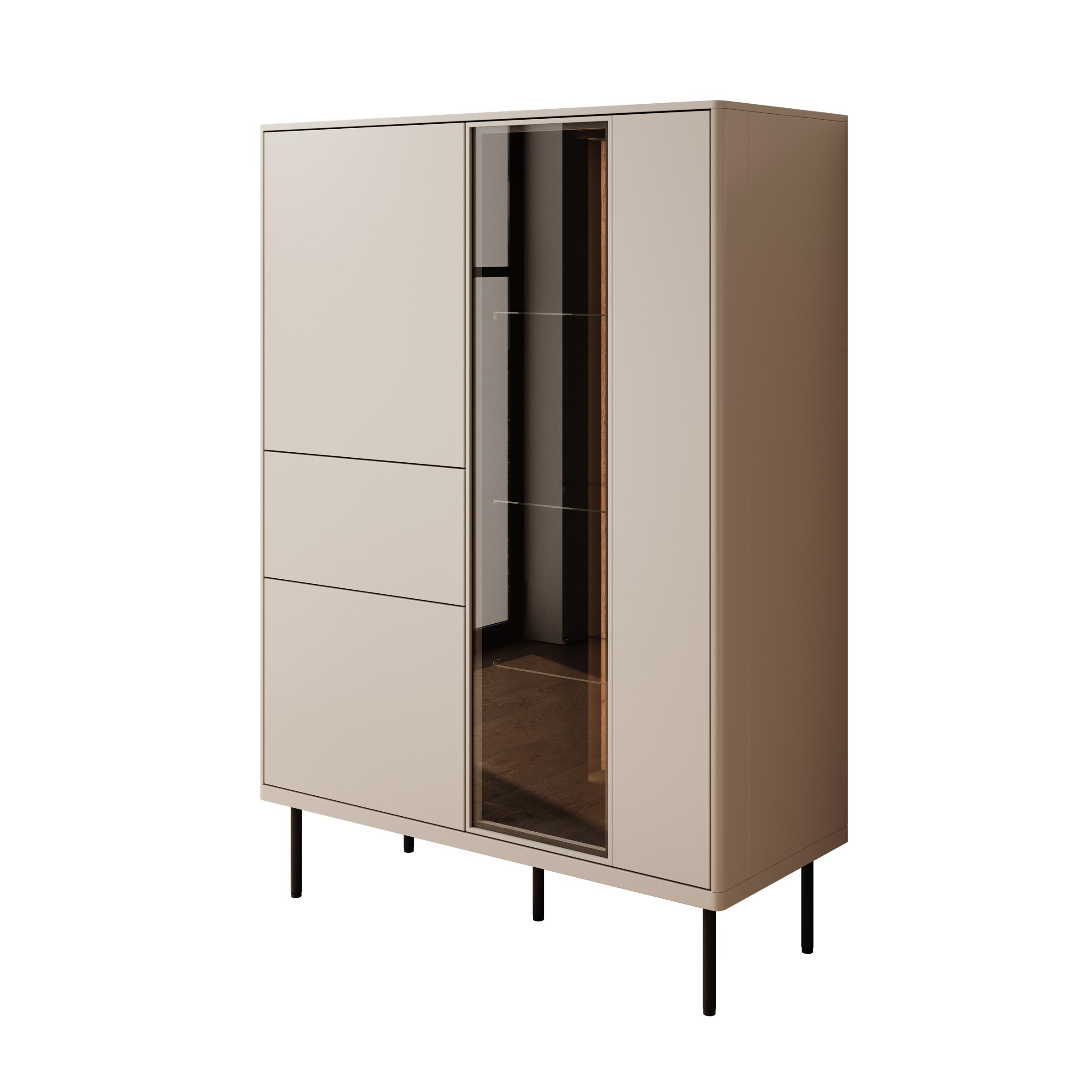 Estrella 2 - Vitrinekast - Beige - 98x41x140 cm