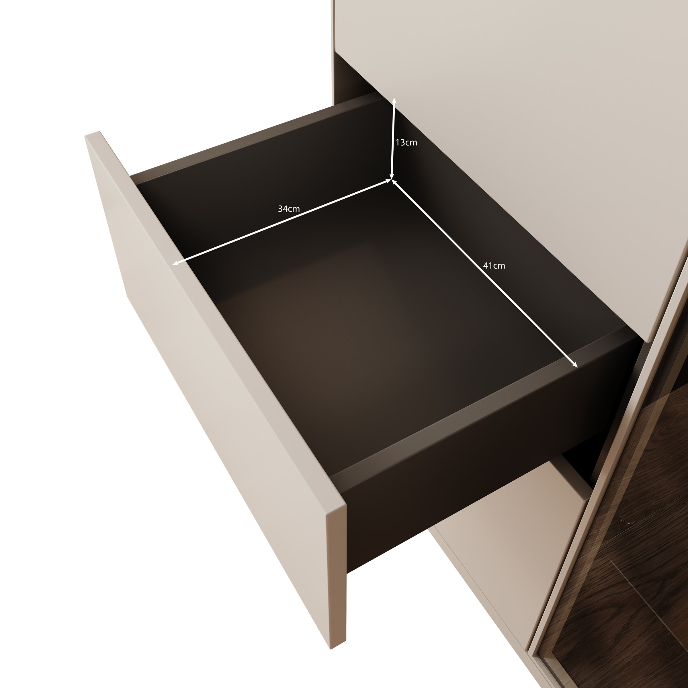 Estrella 2 - Vitrinekast - Beige - 98x41x140 cm