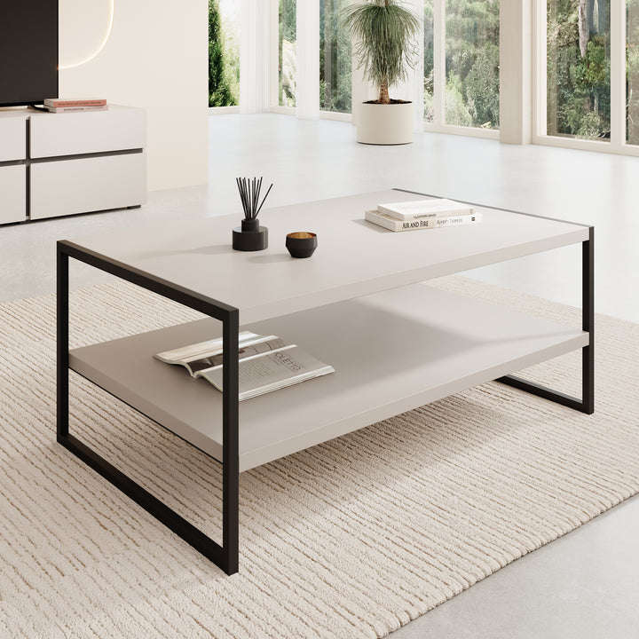 Etsu - Salontafel - Beige - 100x65x43 cm