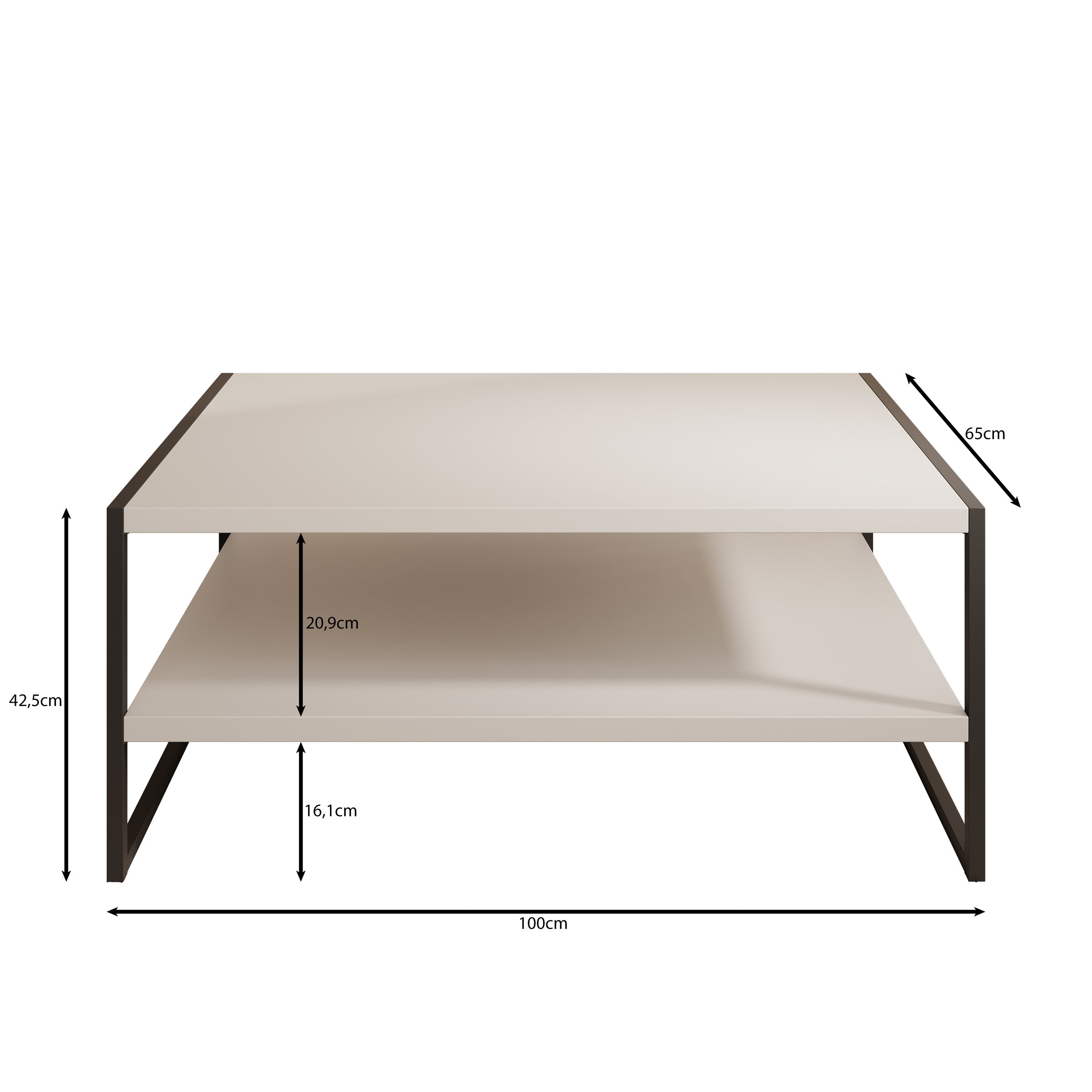 Etsu - Salontafel - Beige - 100x65x43 cm