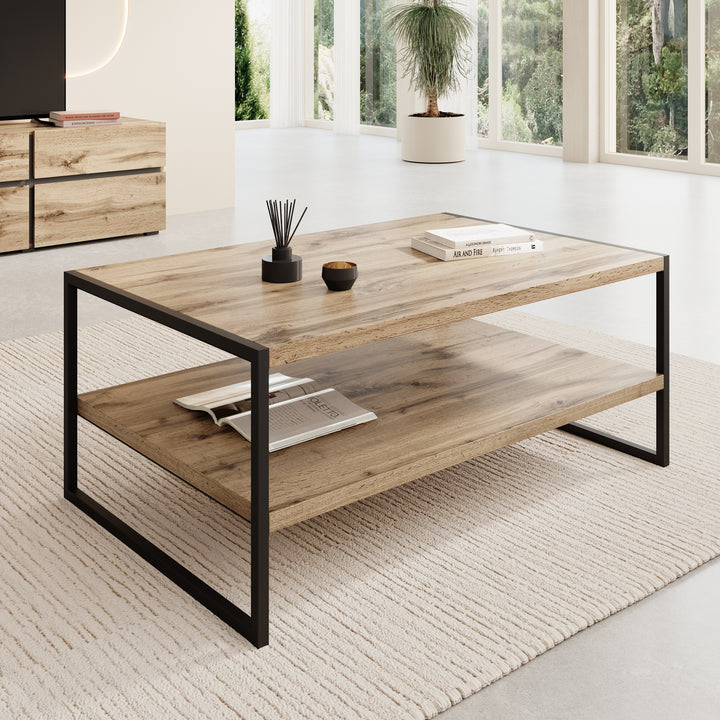 Etsu - Salontafel - Eikenpatroon - 100x65x43 cm