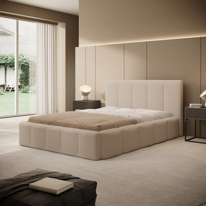Excalibur - Tweepersoonsbed - Teddystof beige - 140x200 cm