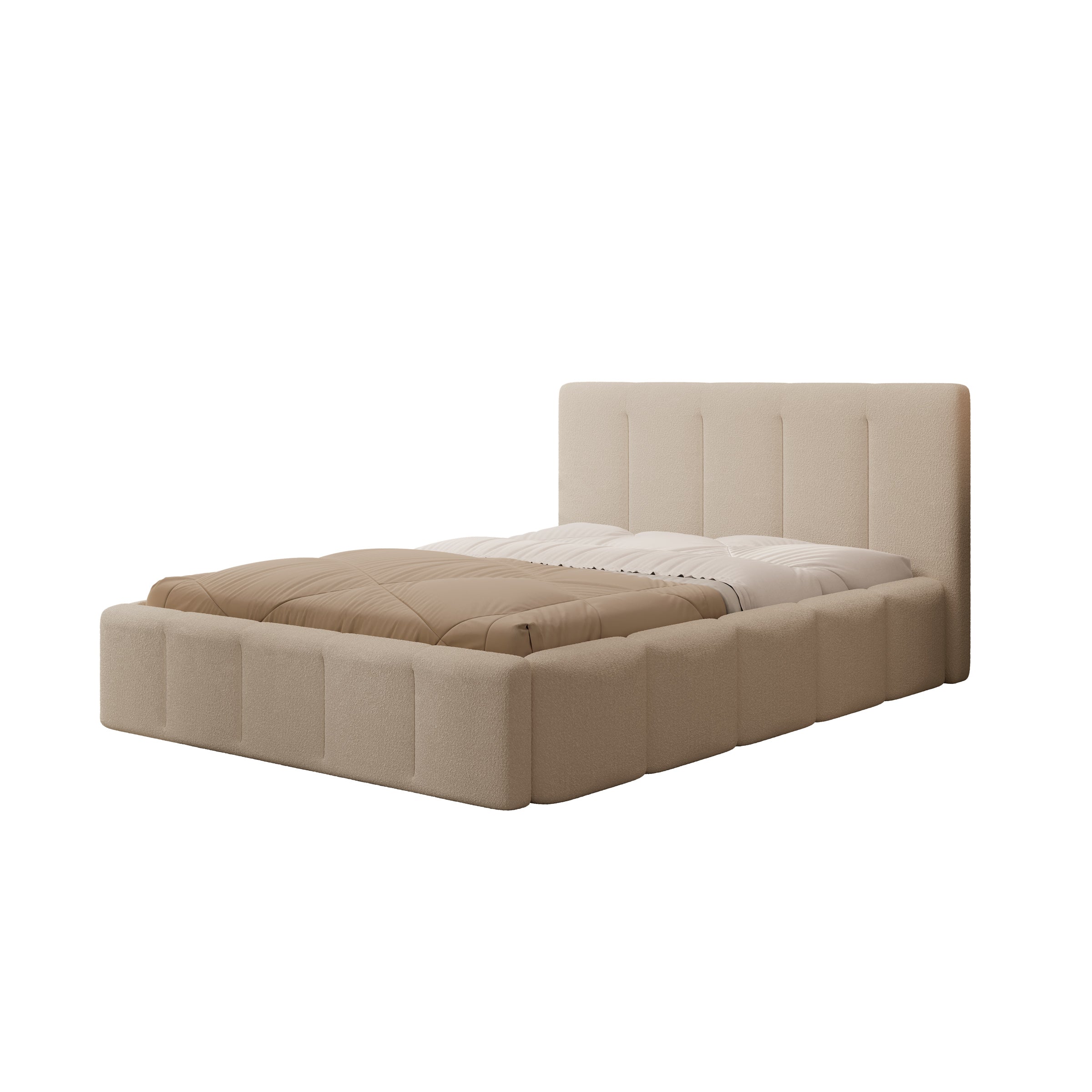 Excalibur - Tweepersoonsbed - Teddystof beige - 140x200 cm