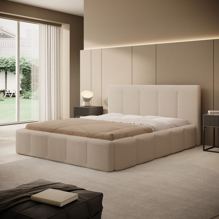 Excalibur - Tweepersoonsbed - Teddystof beige - 160x200 cm