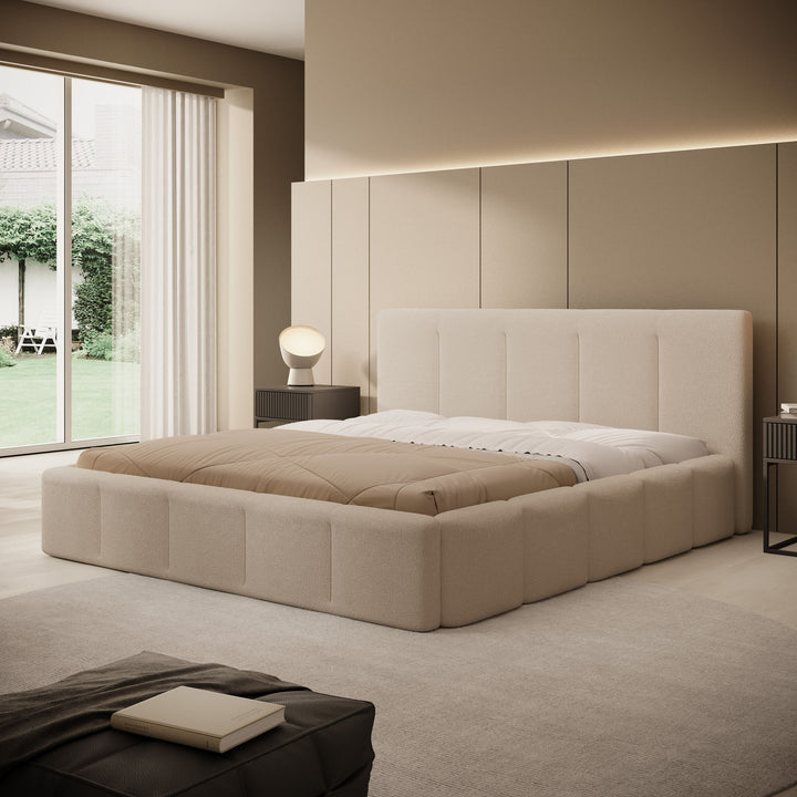 Excalibur - Tweepersoonsbed - Teddystof beige - 180x200 cm