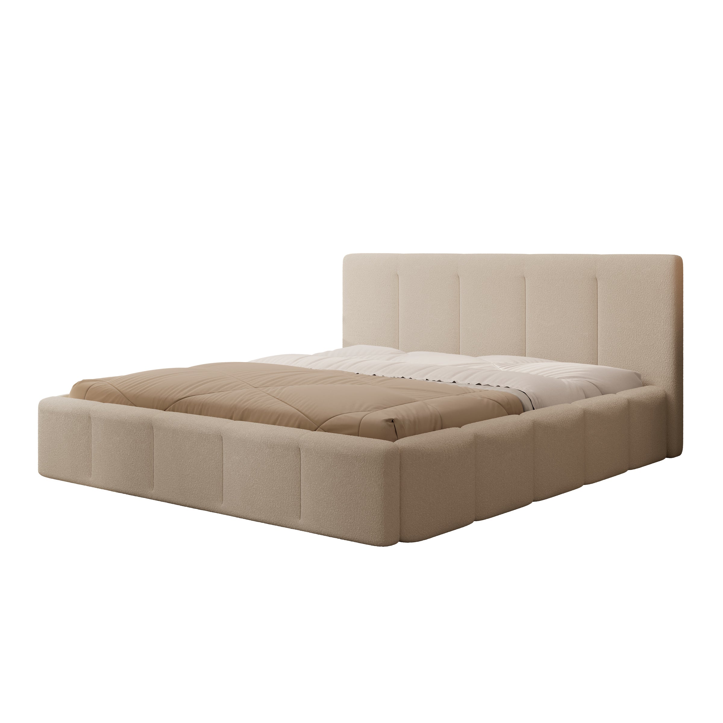 Excalibur - Tweepersoonsbed - Teddystof beige - 180x200 cm