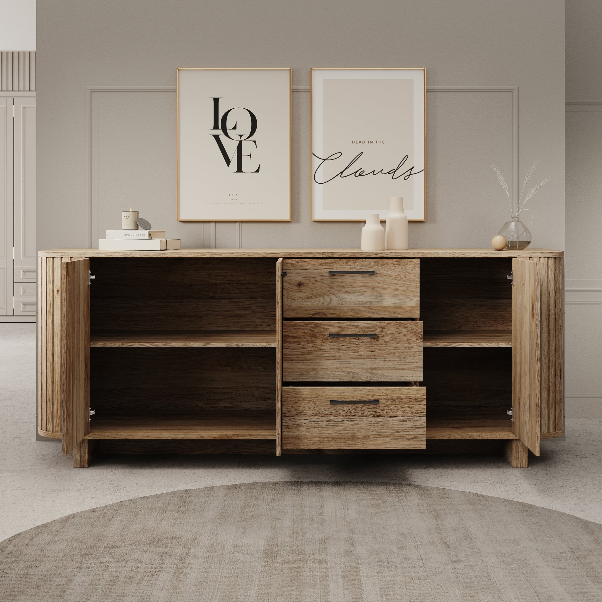 Falero - Dressoir - Eikenpatroon - 220x50x88 cm