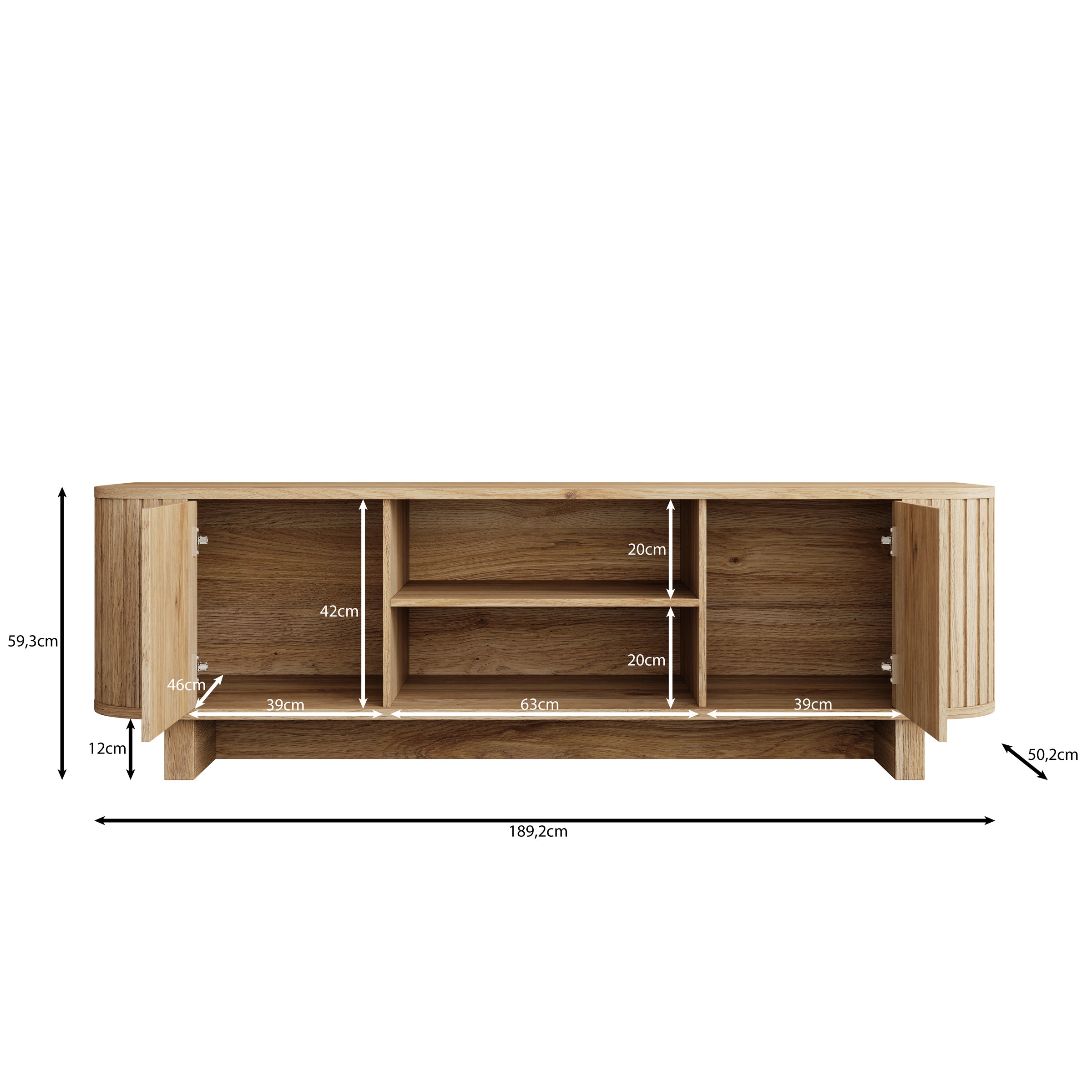 Falero - TV-Meubel - Eikenpatroon - 189x50x59 cm