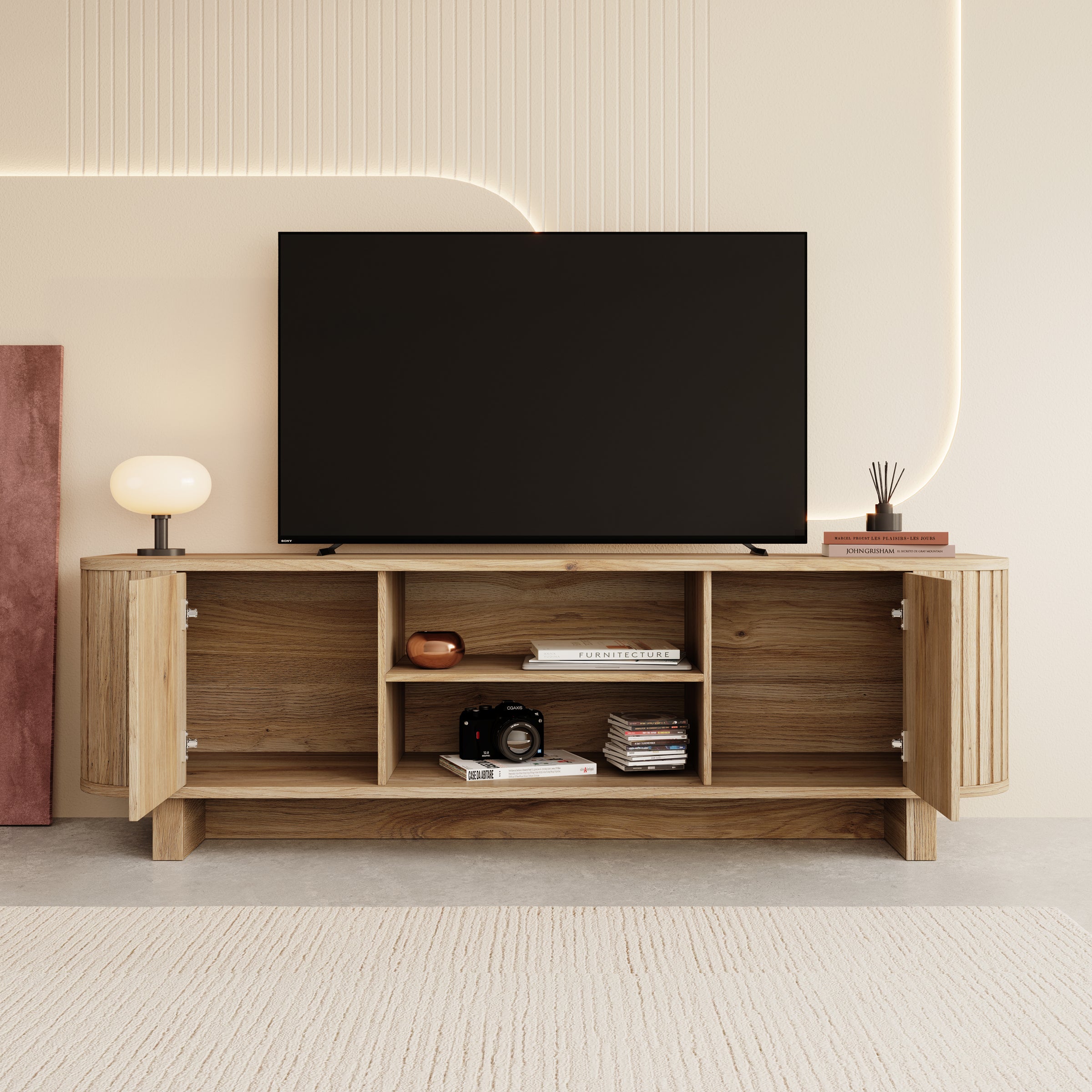 Falero - TV-Meubel - Eikenpatroon - 189x50x59 cm