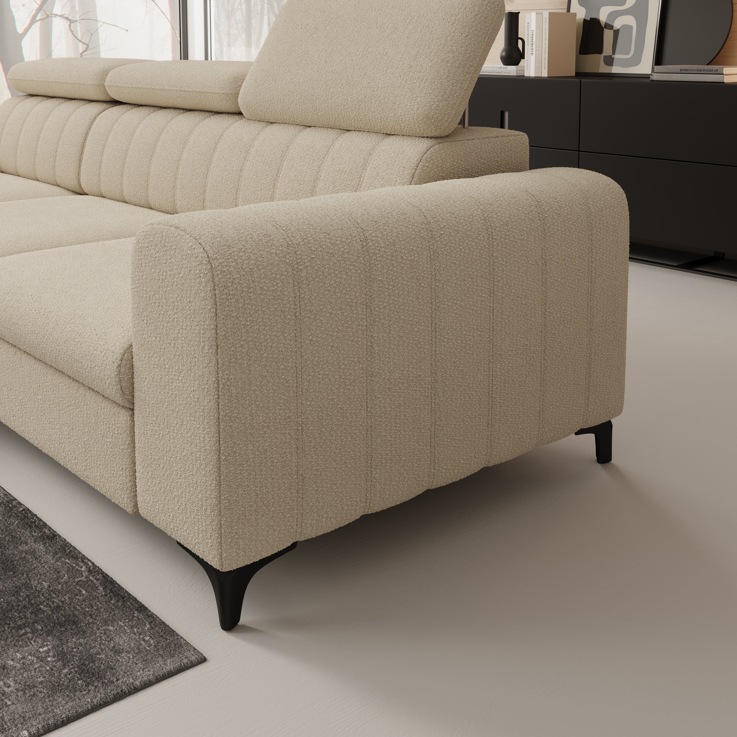 Fanoe - Hoekbank 3-zits met chaise longue - Stof beige - Links
