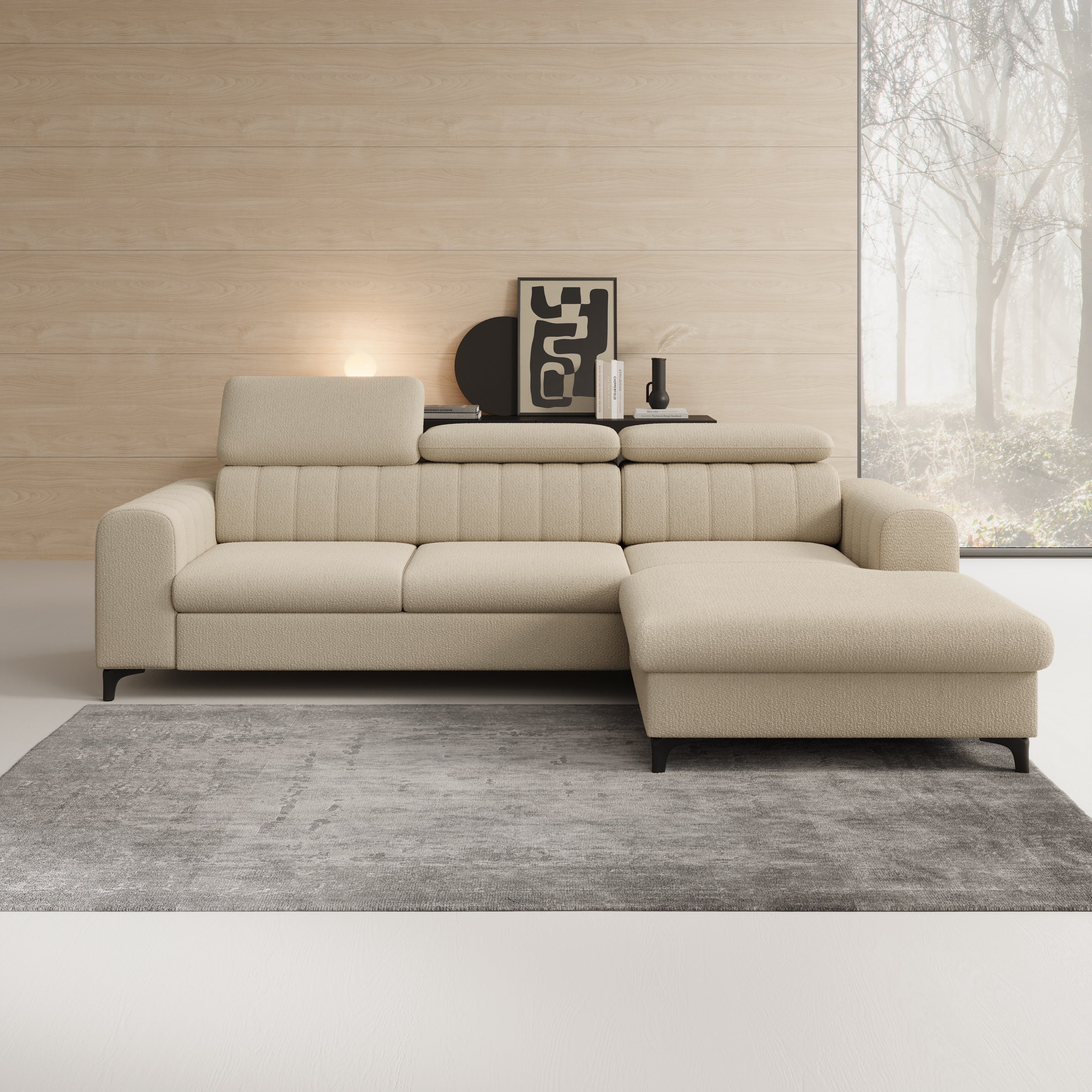 Fanoe - Hoekbank 3-zits met chaise longue - Stof beige - Rechts
