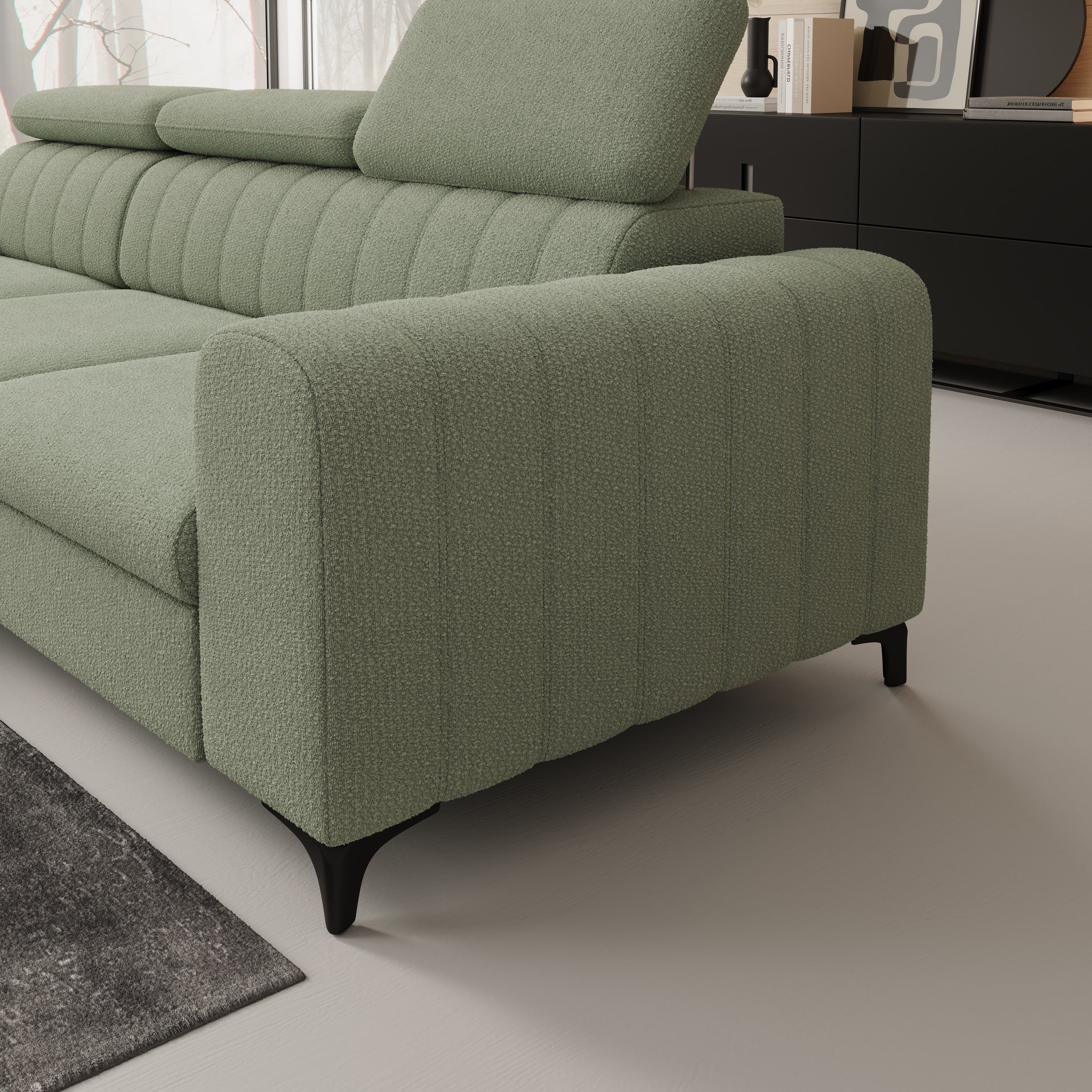 Fanoe - Hoekbank 3-zits met chaise longue - Stof groen - Links