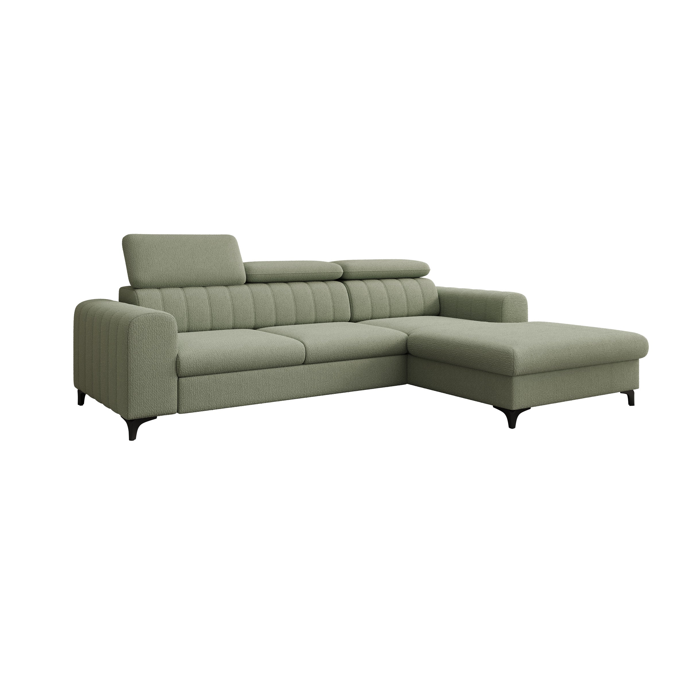 Fanoe - Hoekbank 3-zits met chaise longue - Stof groen - Rechts