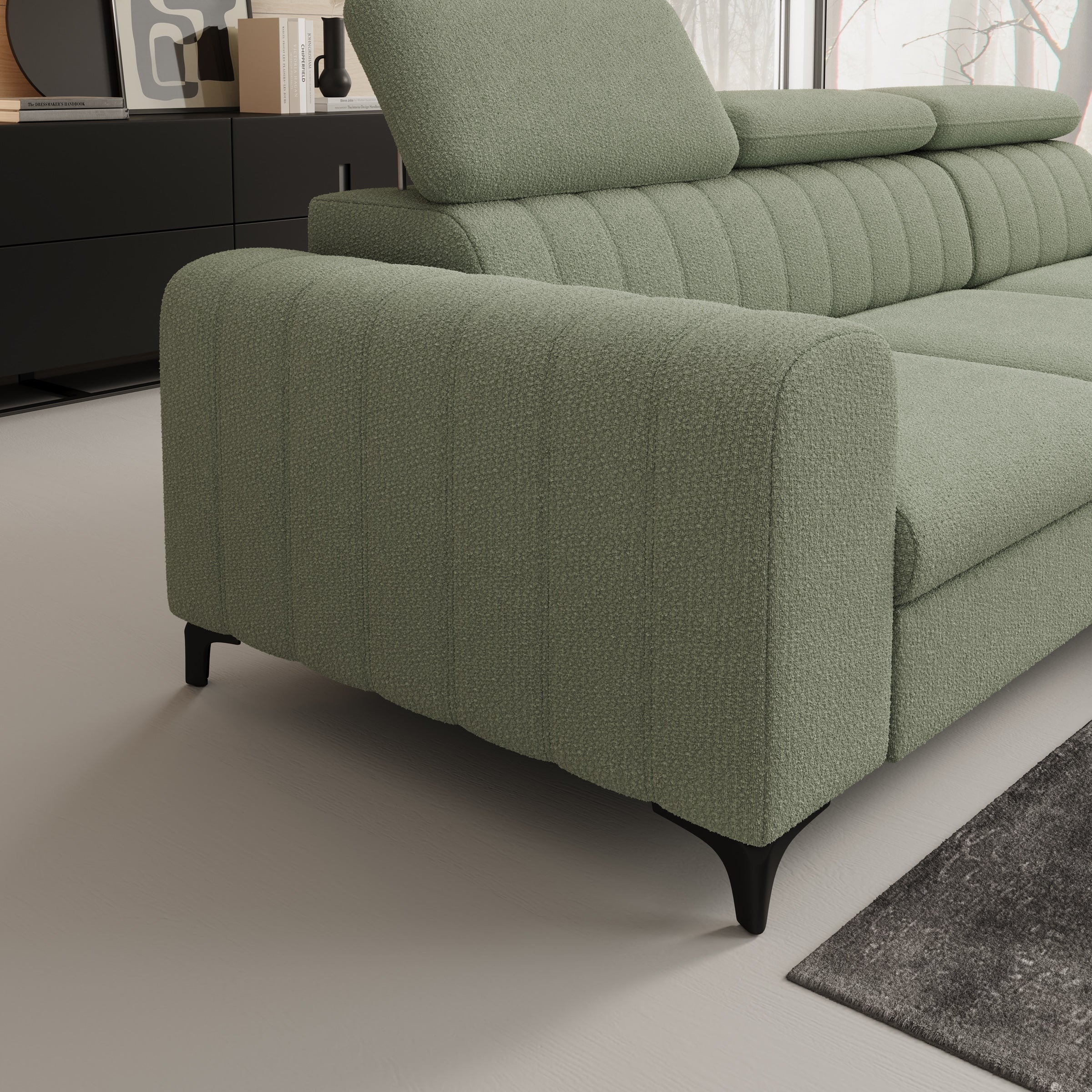 Fanoe - Hoekbank 3-zits met chaise longue - Stof groen - Rechts