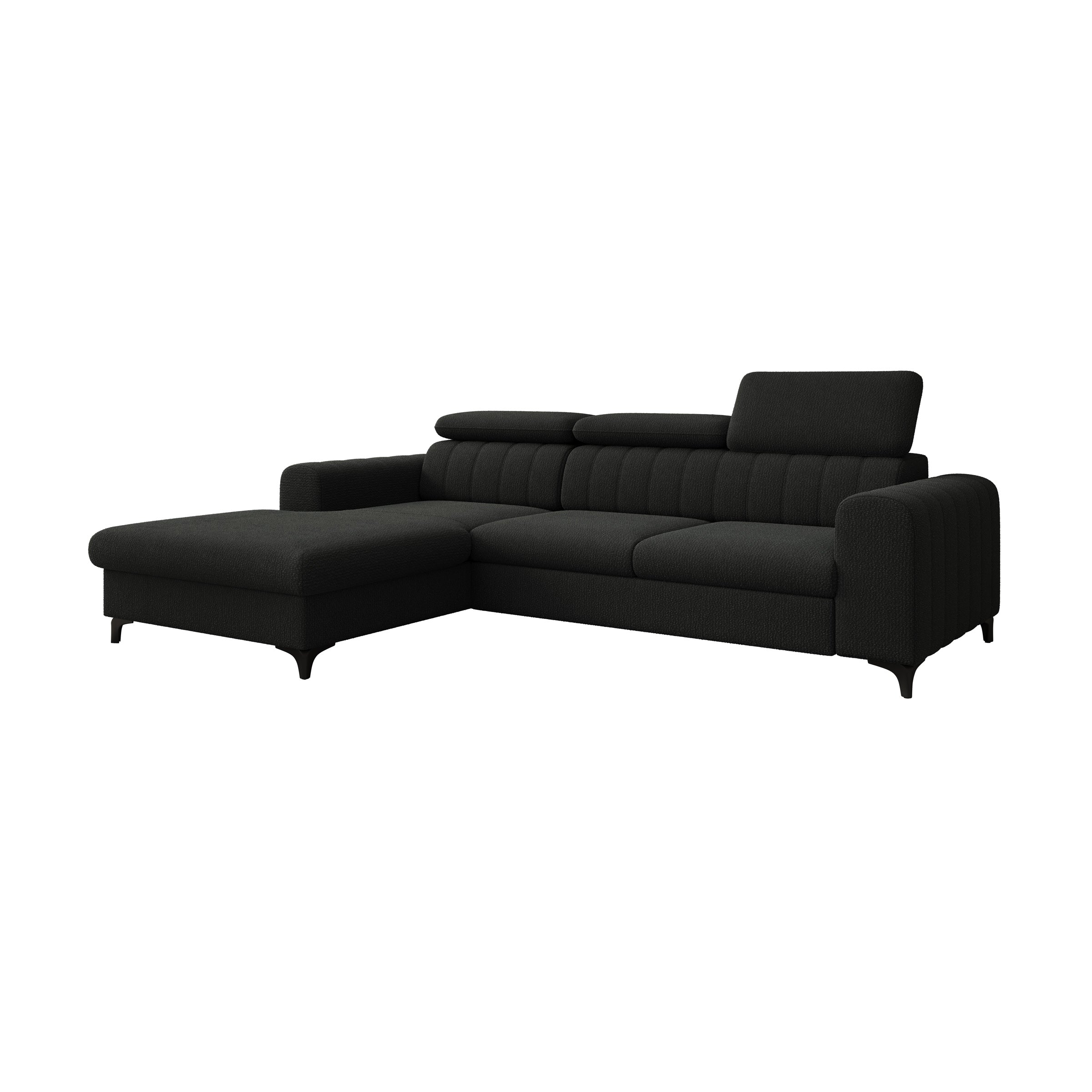 Fanoe - Hoekbank 3-zits met chaise longue - Stof zwart - Links