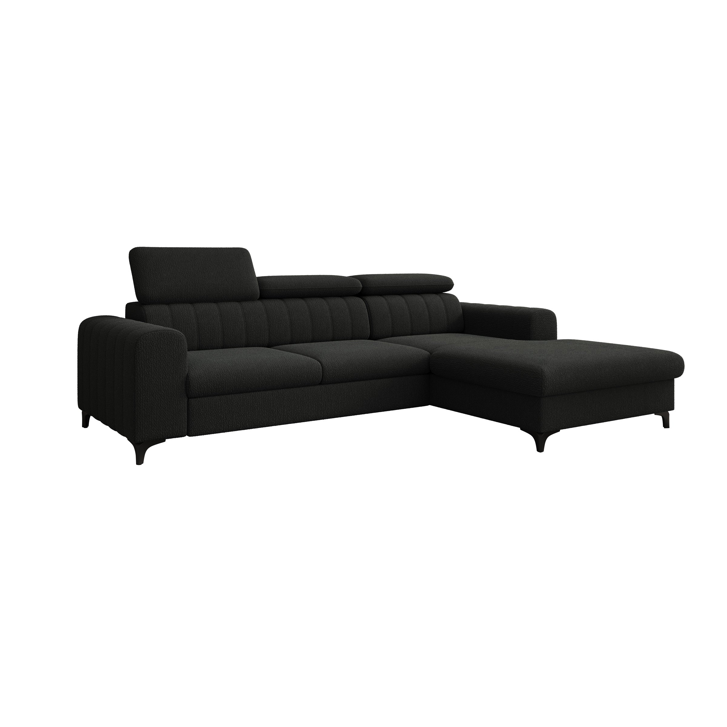 Fanoe - Hoekbank 3-zits met chaise longue - Stof zwart - Rechts