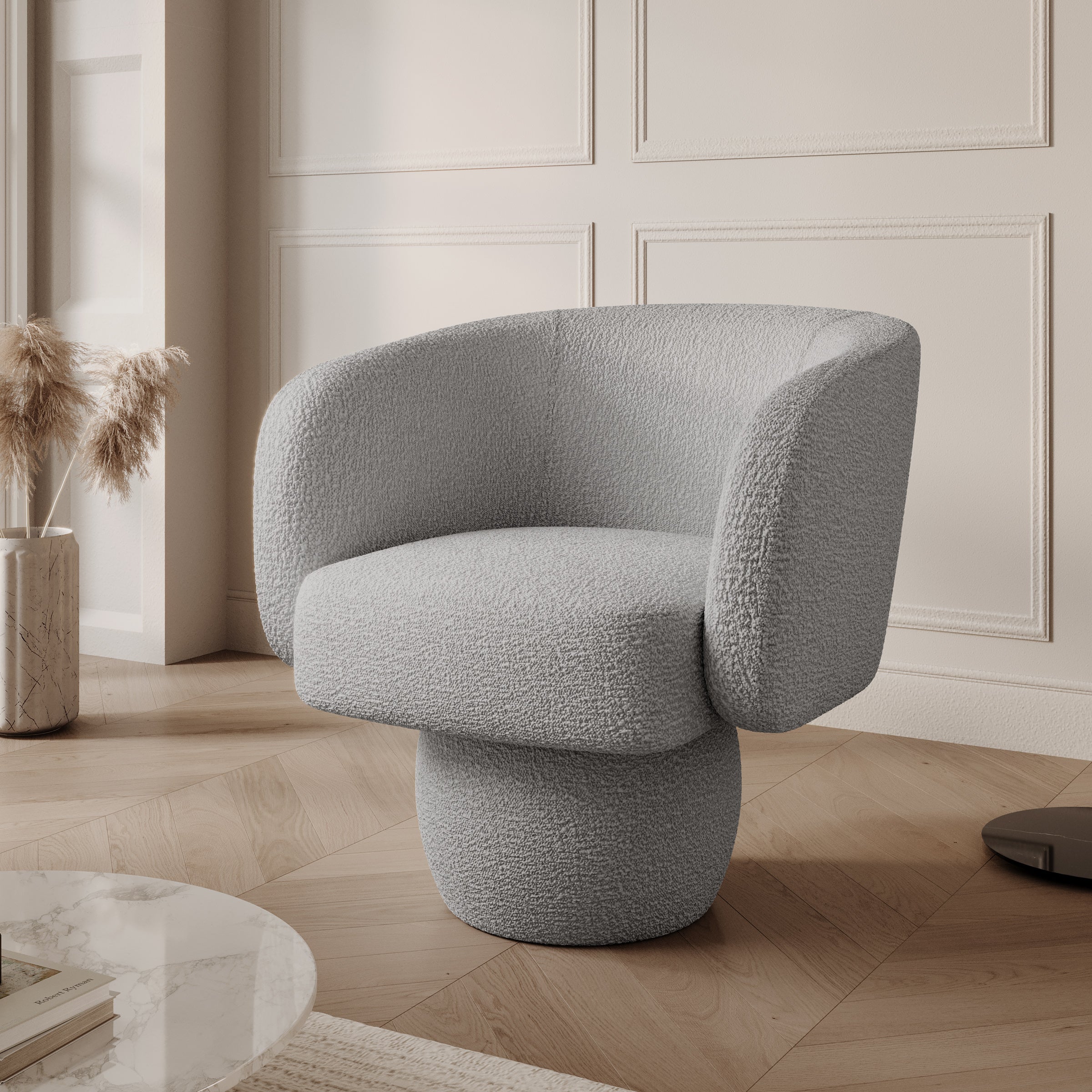 Norwich - Draaifauteuil - Teddystof grijs