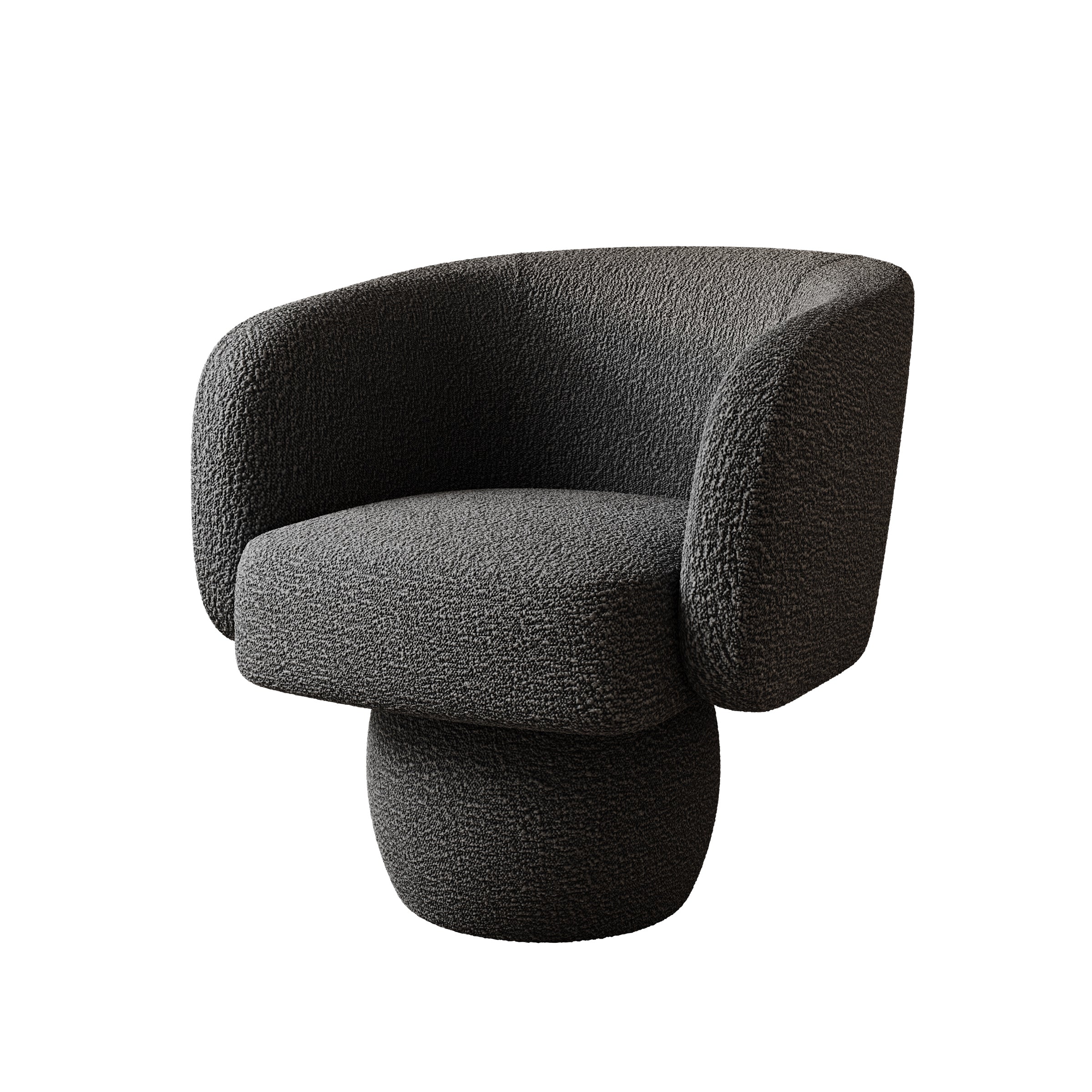 Norwich - Draaifauteuil - Teddystof zwart