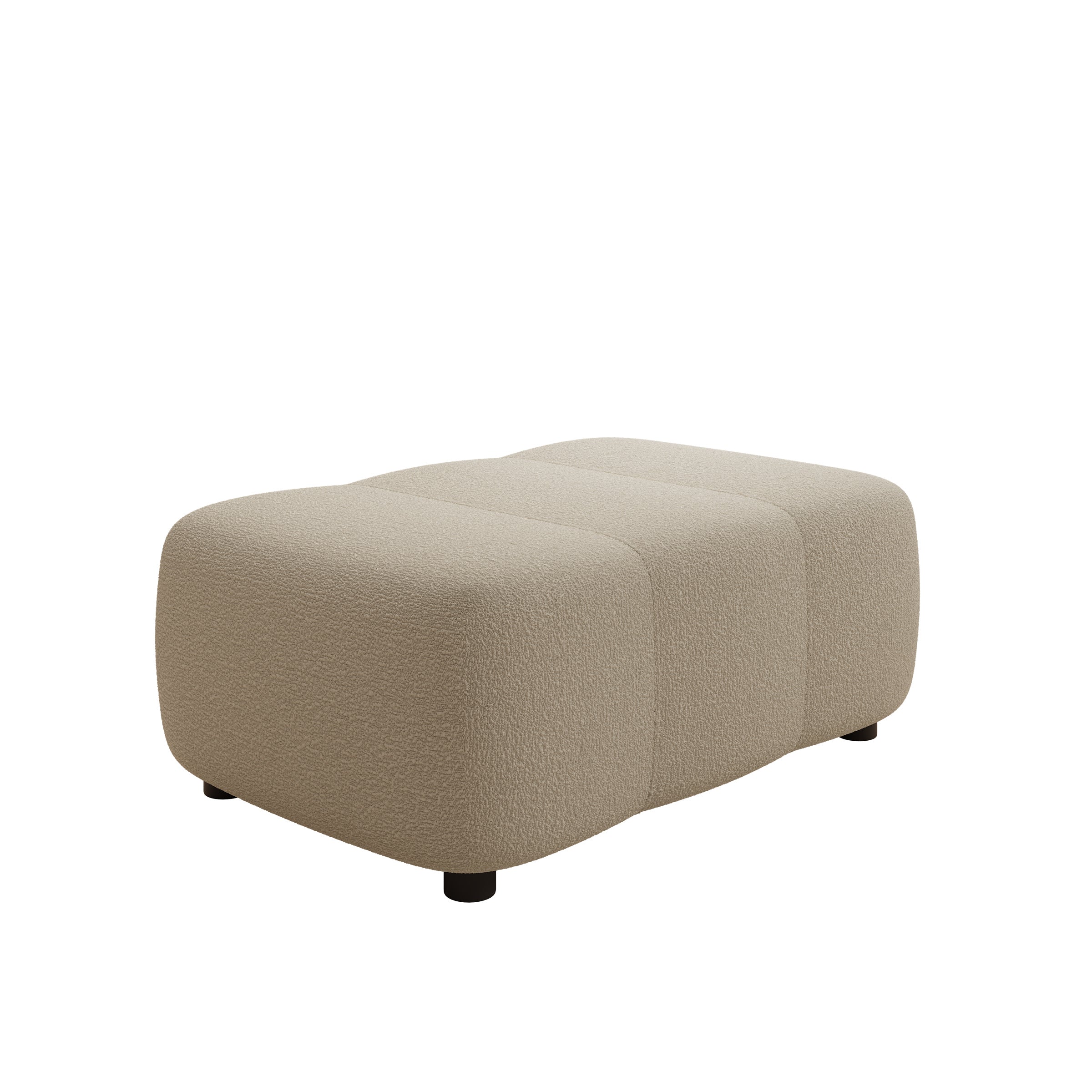Feather - Poef - Teddystof beige - 93x62x38 cm