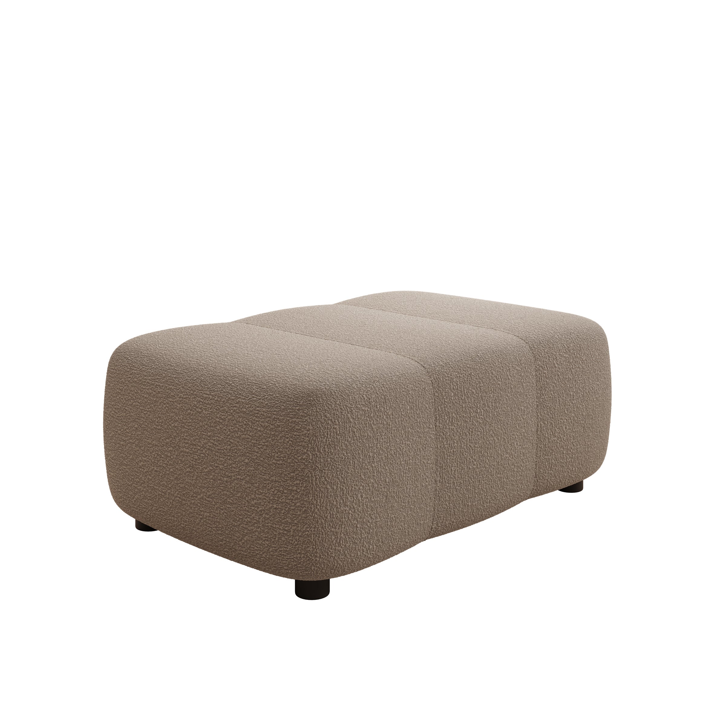 Feather - Poef - Teddystof taupe - 93x62x38 cm