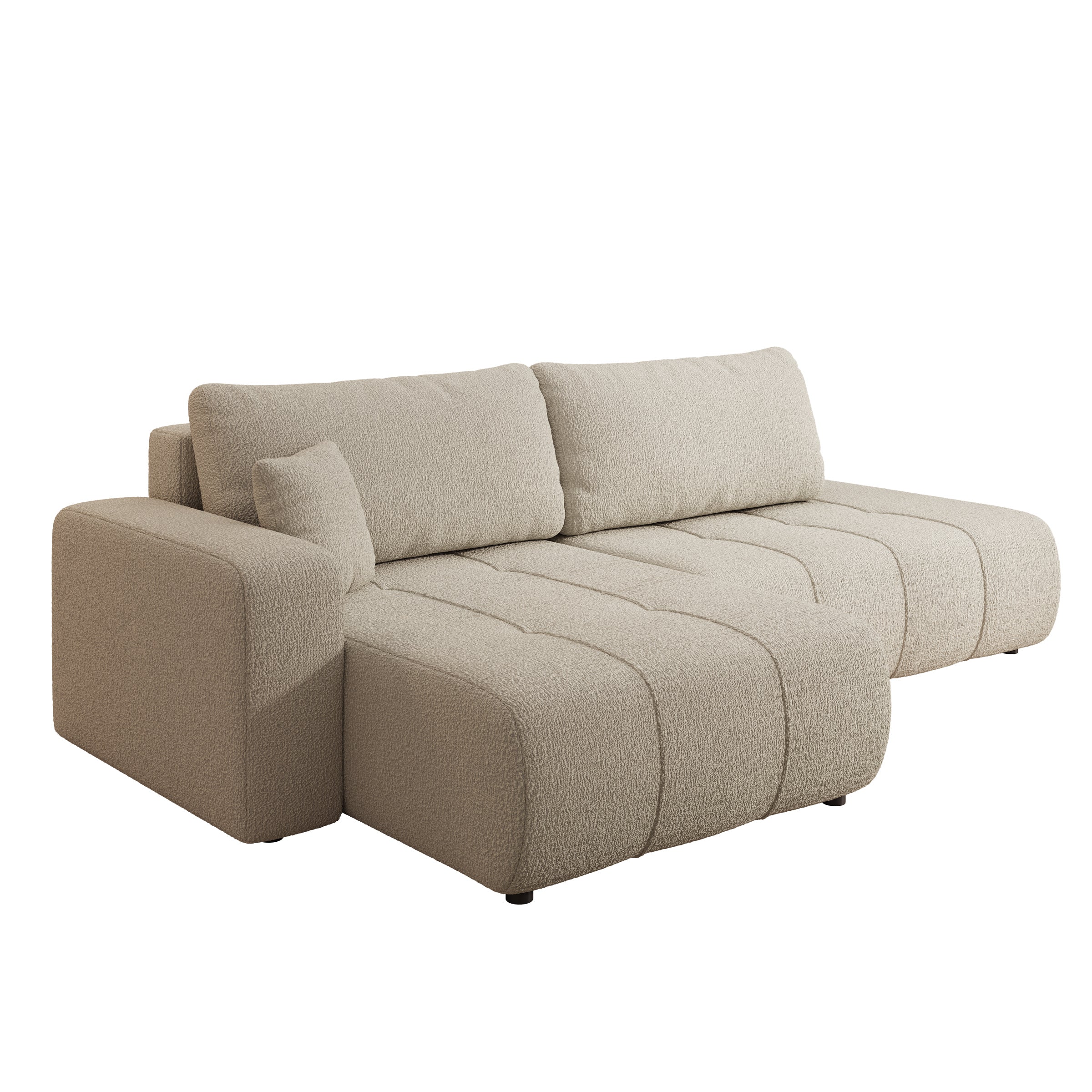 Feather L - Hoekbank - Teddystof beige - Links