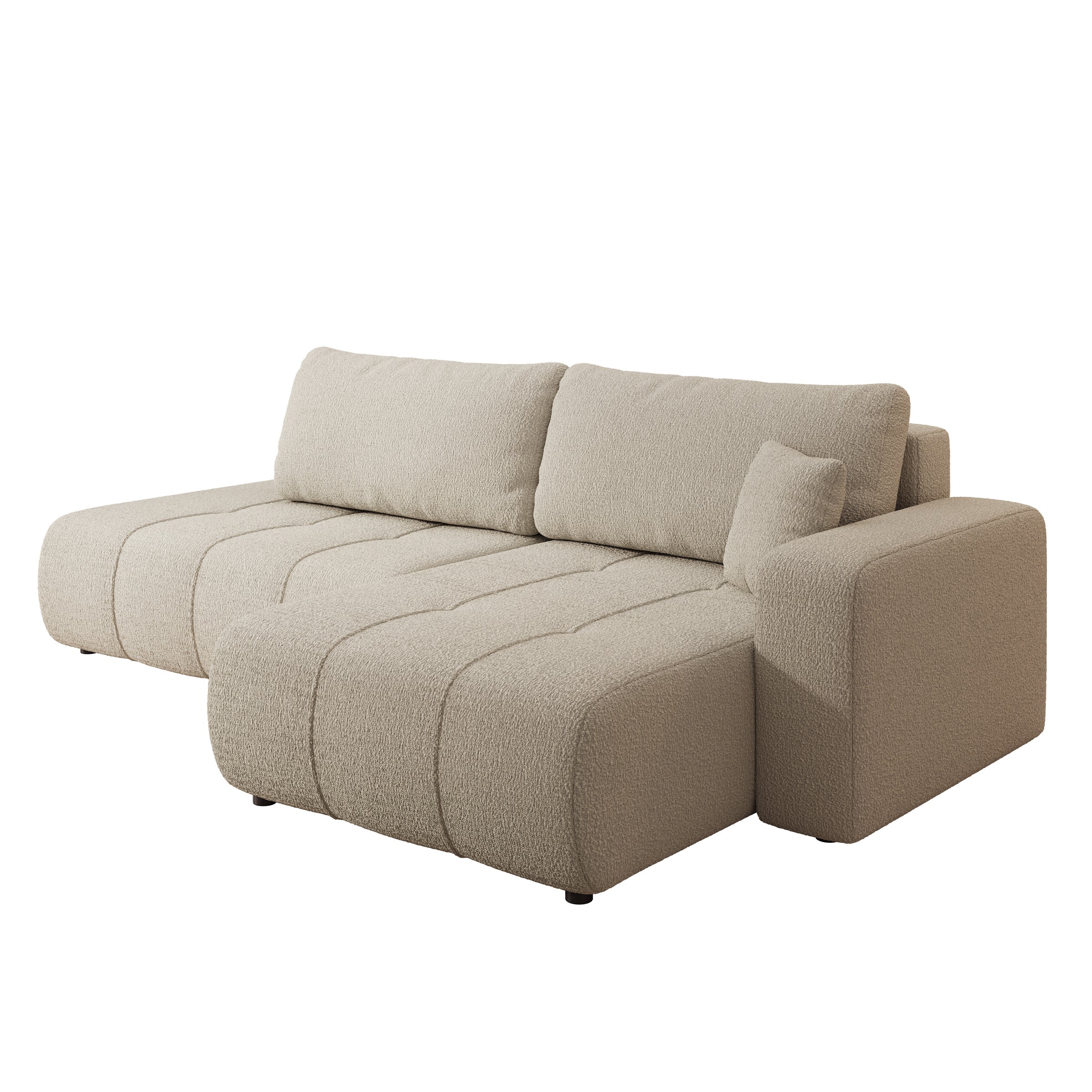 Feather L - Hoekbank - Teddystof beige - Rechts