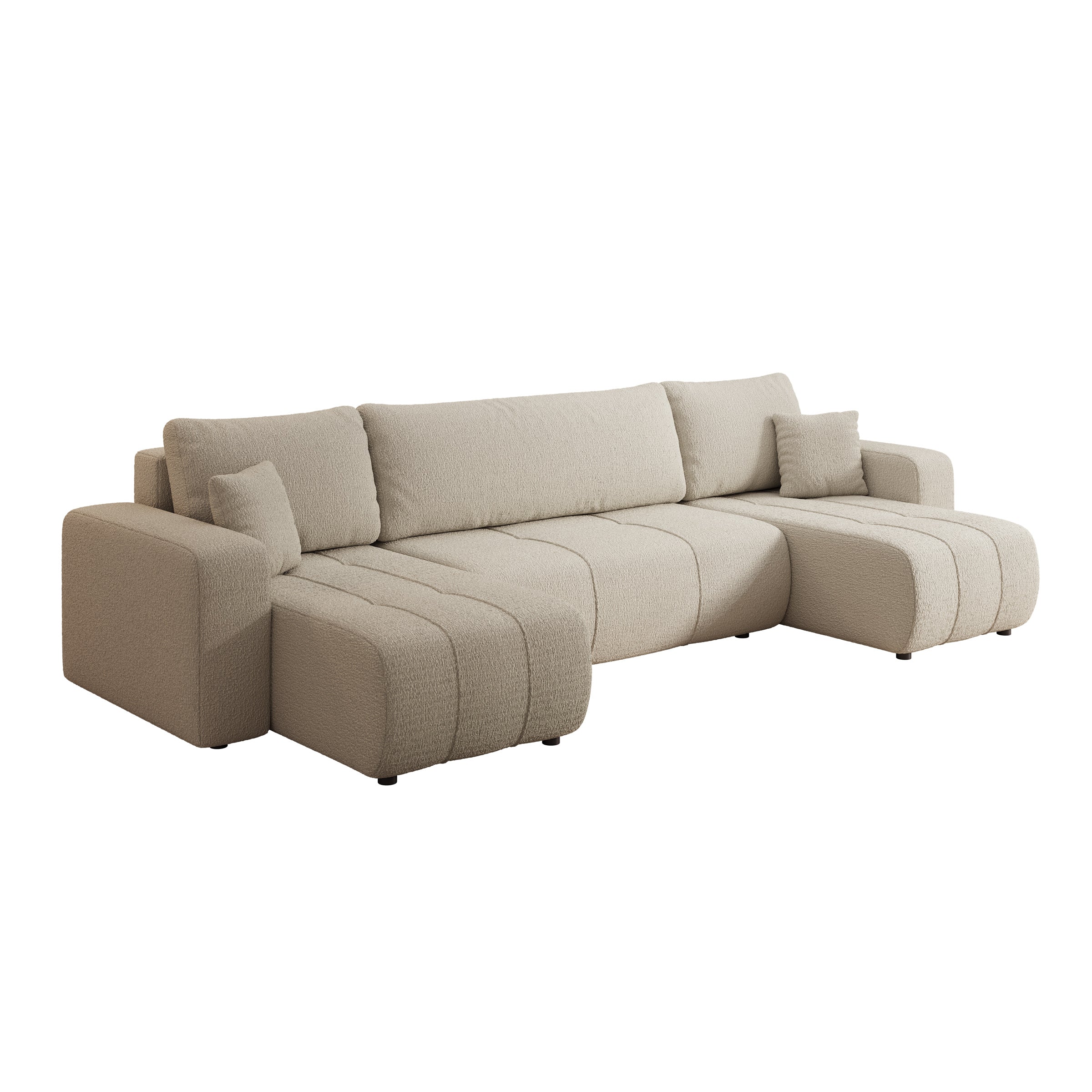 Feather U - Hoekbank - Teddystof beige - Universeel