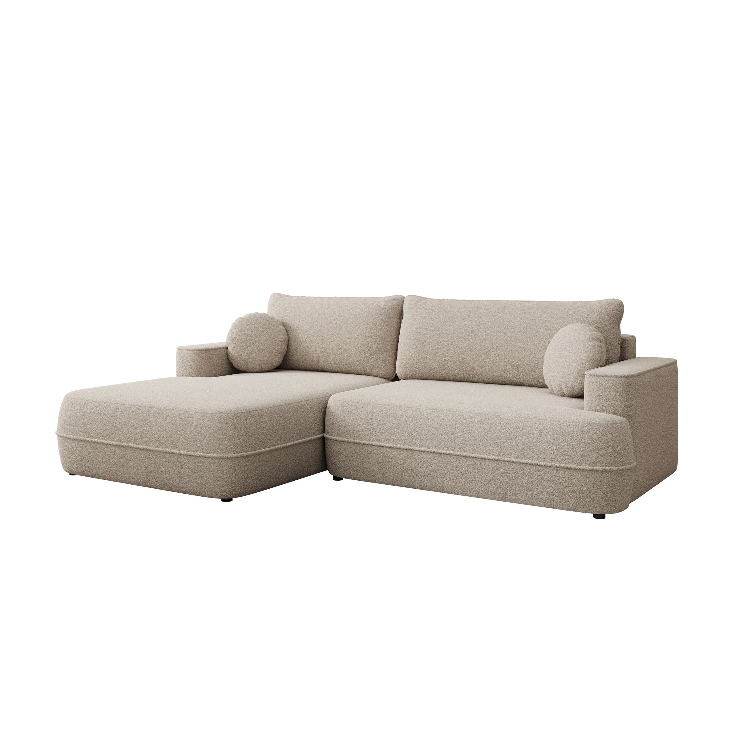 Fensa - Hoekbank 3-zits met chaise longue - Stof beige - Links
