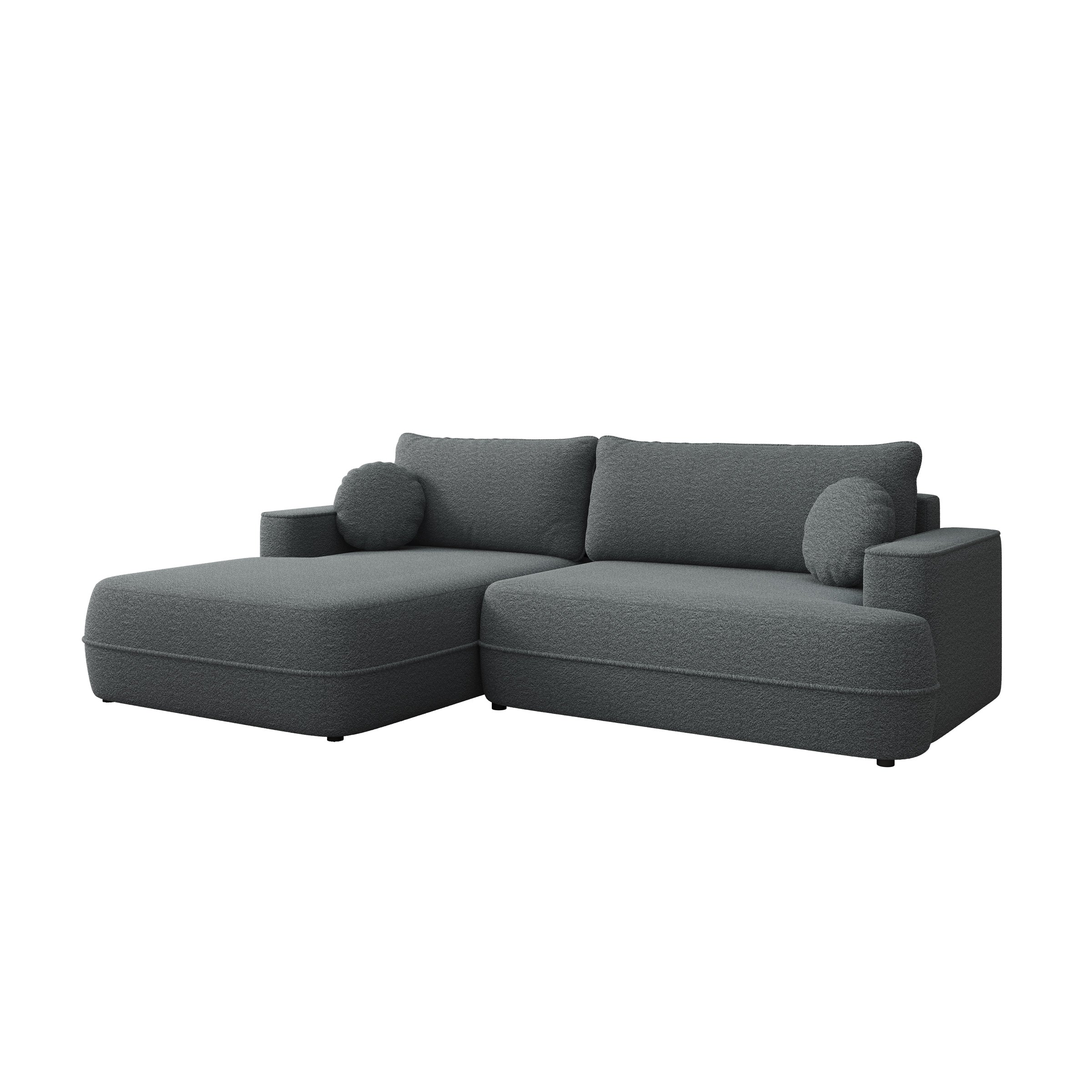 Fensa - Hoekbank 3-zits met chaise longue - Stof grijs - Links