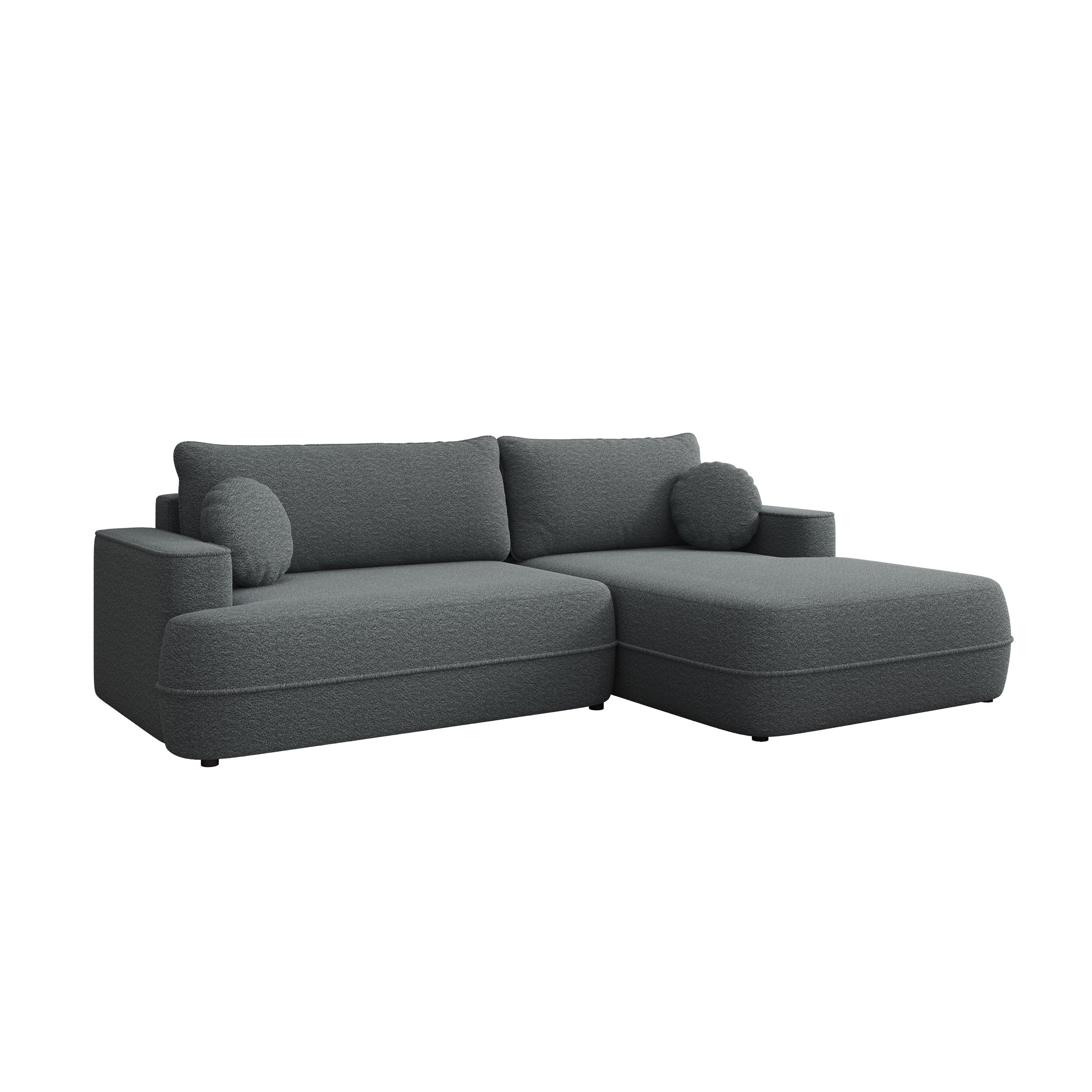 Fensa - Hoekbank 3-zits met chaise longue - Stof grijs - Rechts