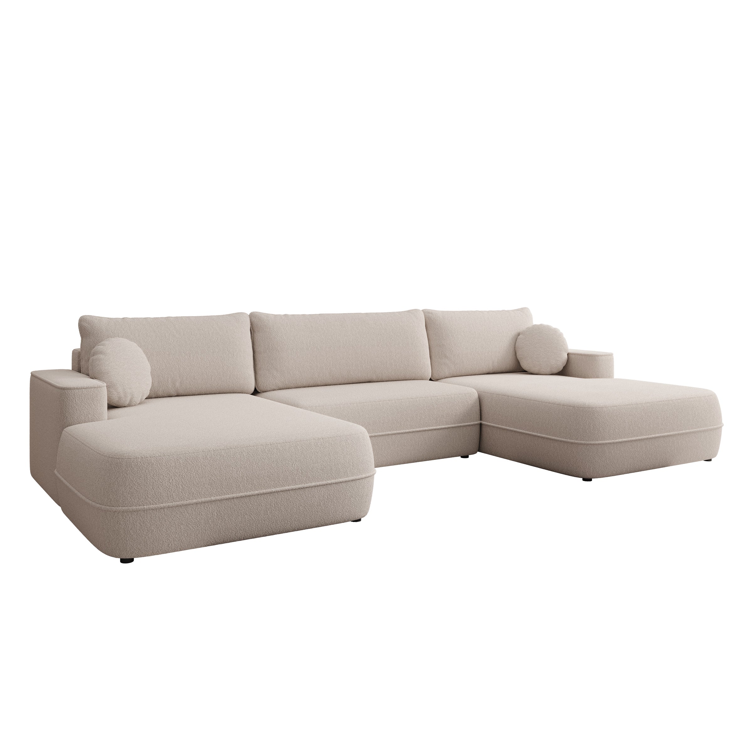Fensa XL - Hoekbank 5-zits met chaise longue - Stof beige