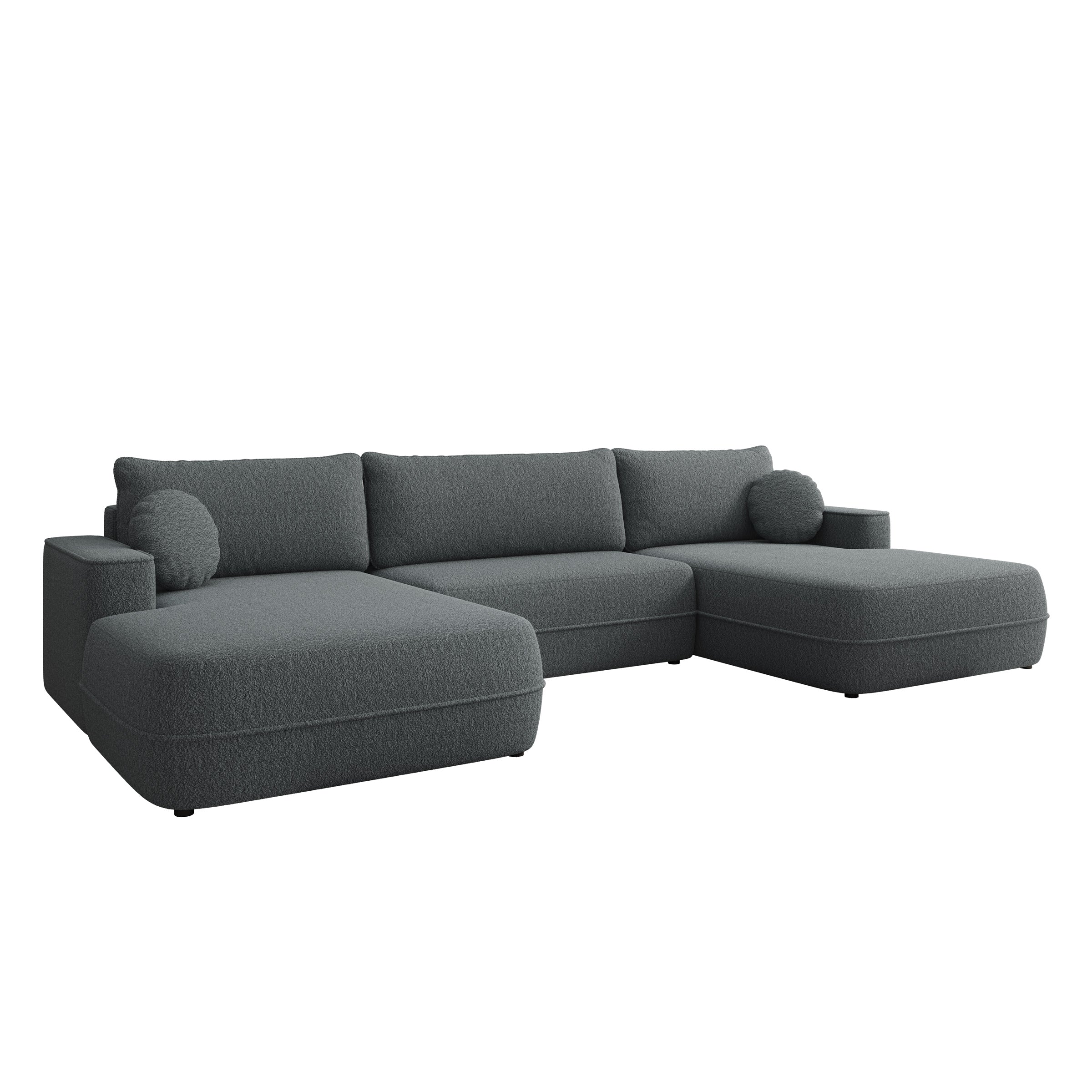 Fensa XL - Hoekbank 5-zits met chaise longue - Stof grijs