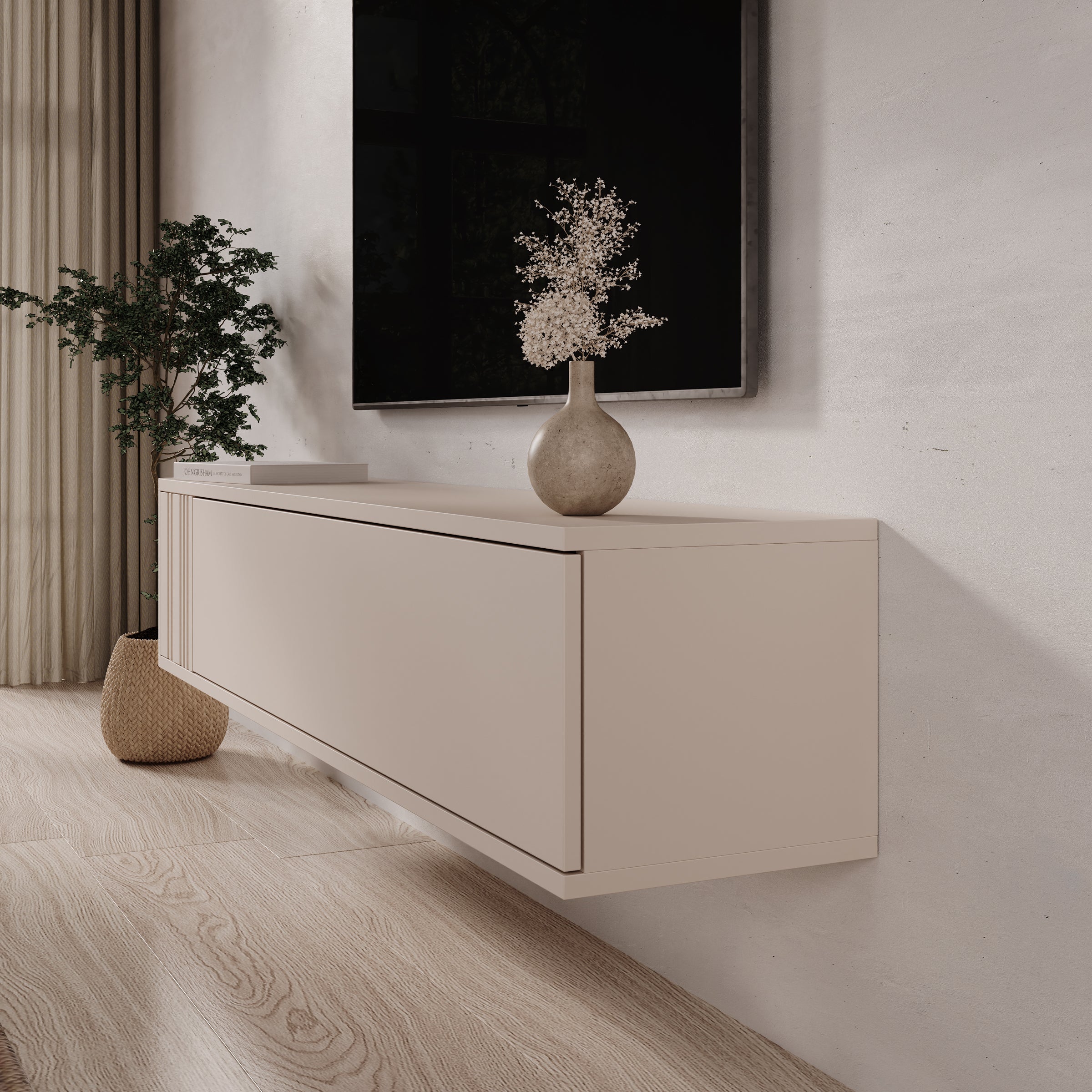 Fermano - TV-Meubel - Beige - 150x31x30 cm