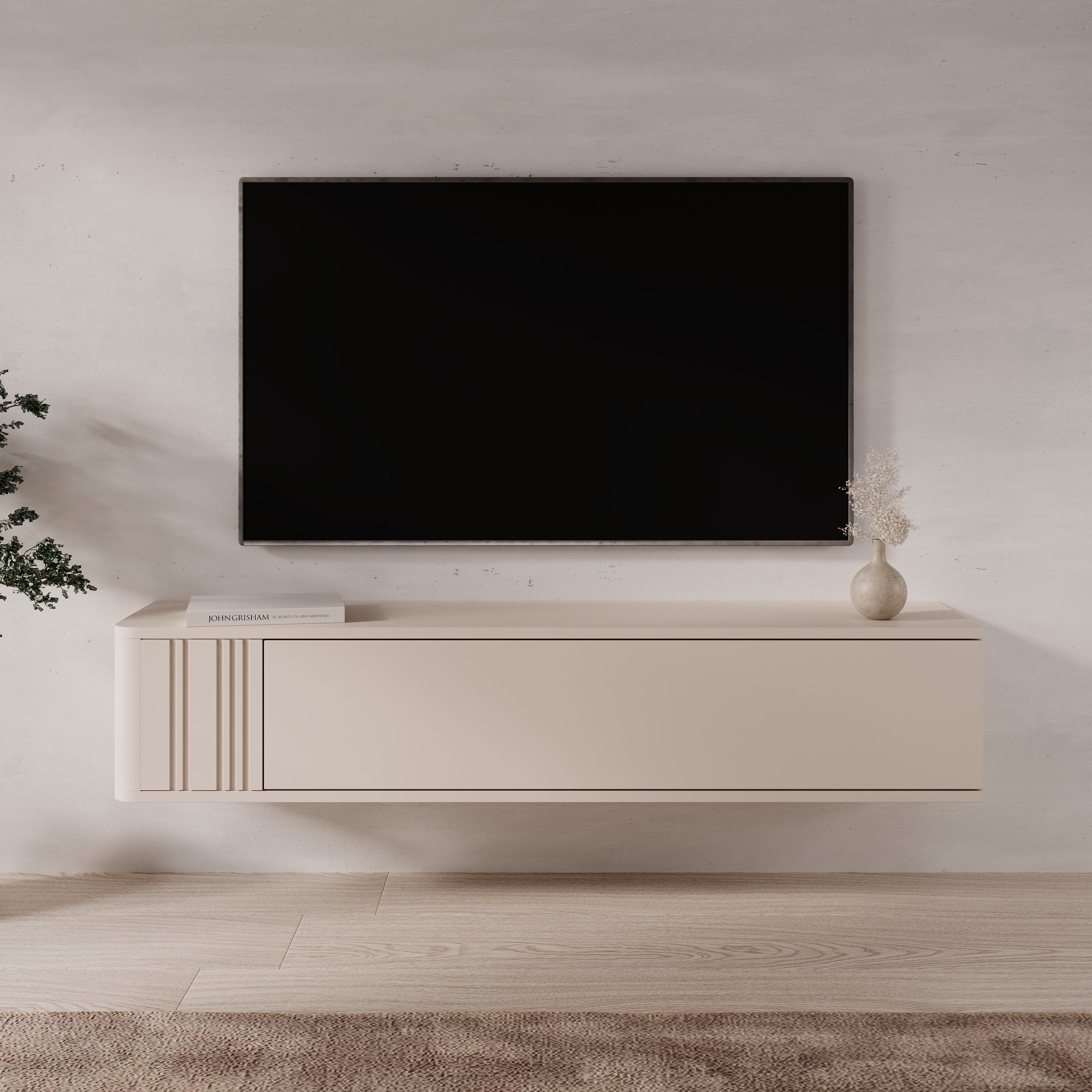 Fermano - TV-Meubel - Beige - 150x31x30 cm