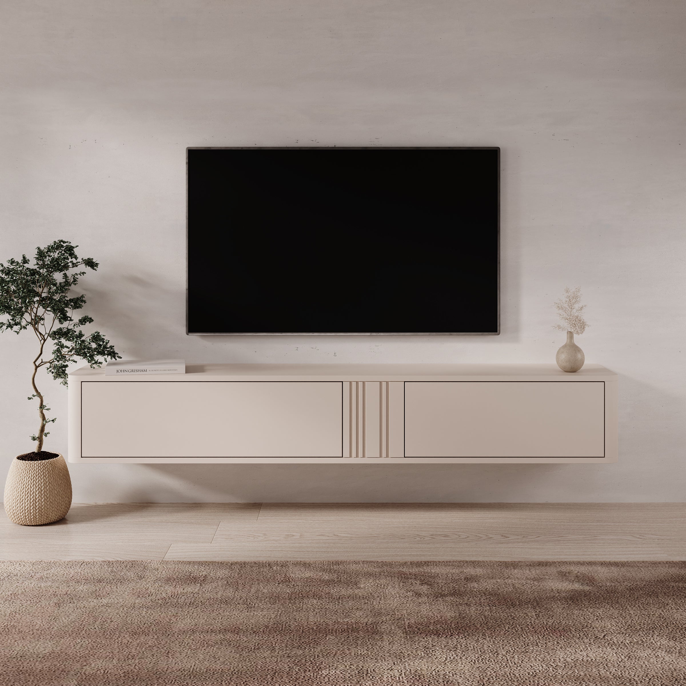 Fermano - TV-Meubel - Beige - 190x31x30 cm