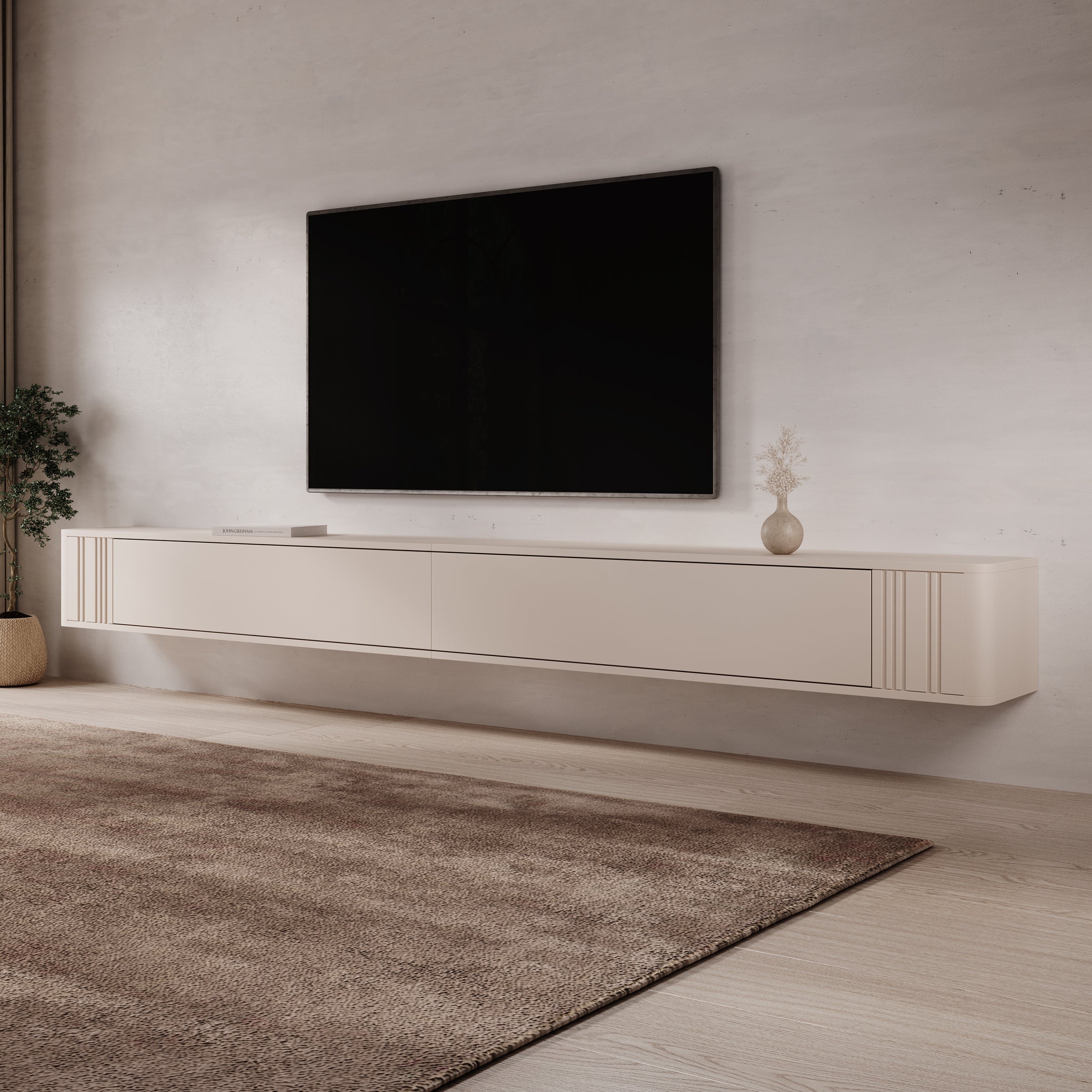Fermano - TV-Meubel - Beige - 300x31x30 cm