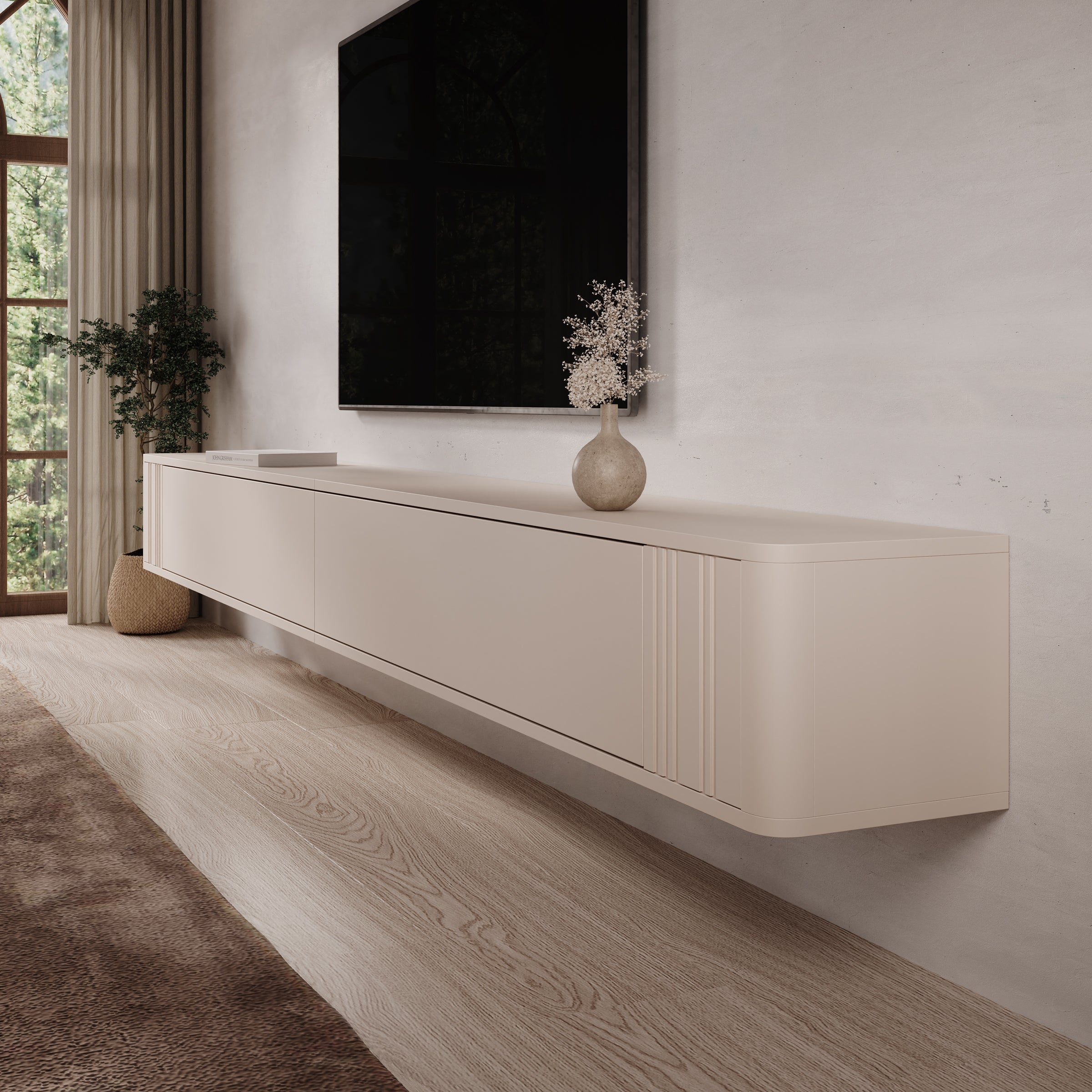 Fermano - TV-Meubel - Beige - 300x31x30 cm