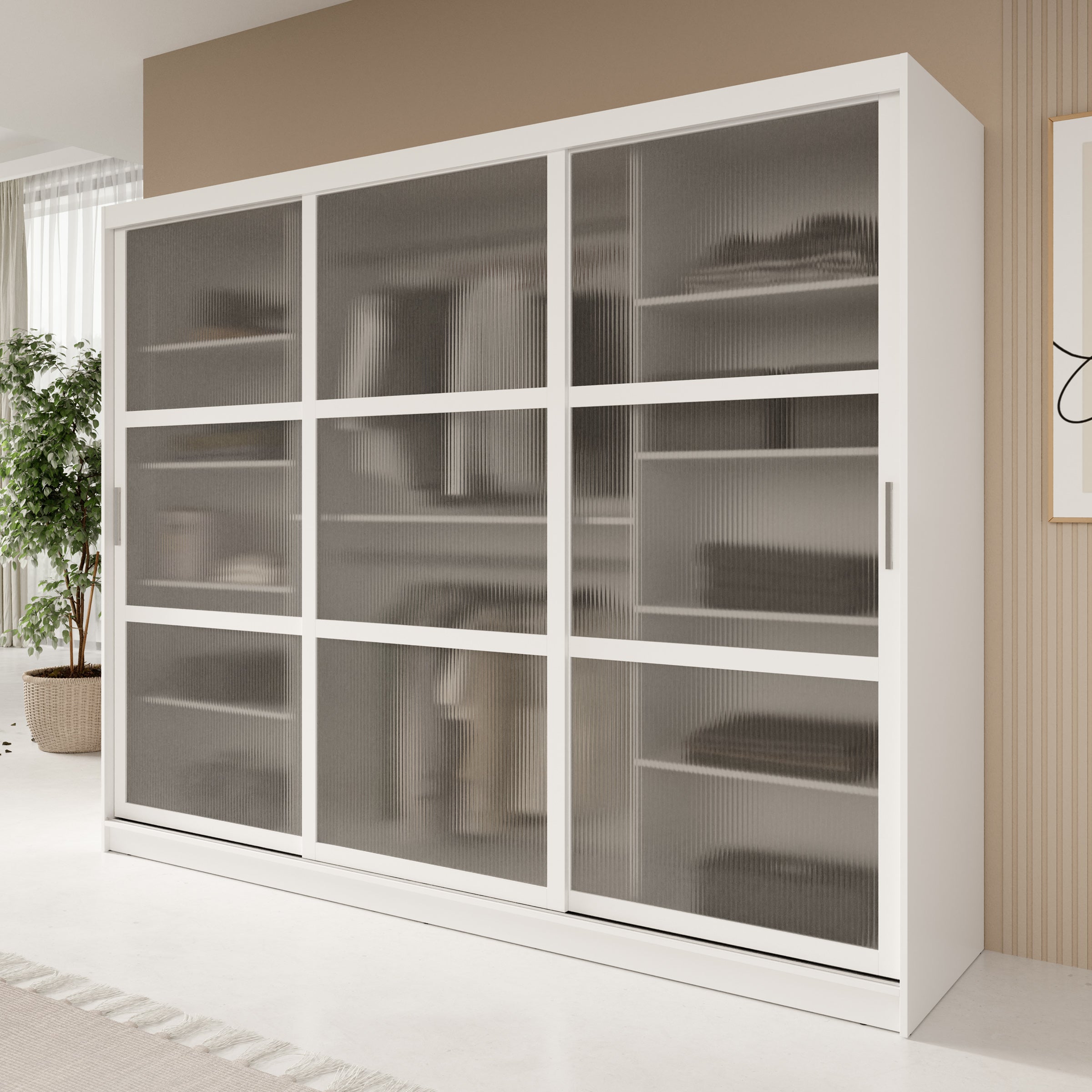 Fessaro - Kledingkast - Wit - 250x62x200 cm