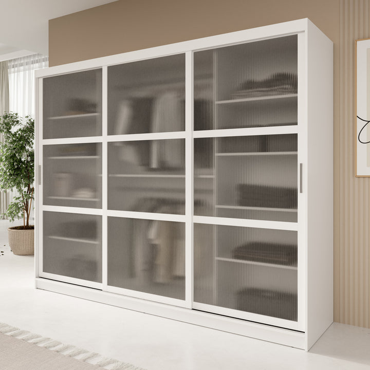 Fessaro - Kledingkast - Wit - 250x62x200 cm