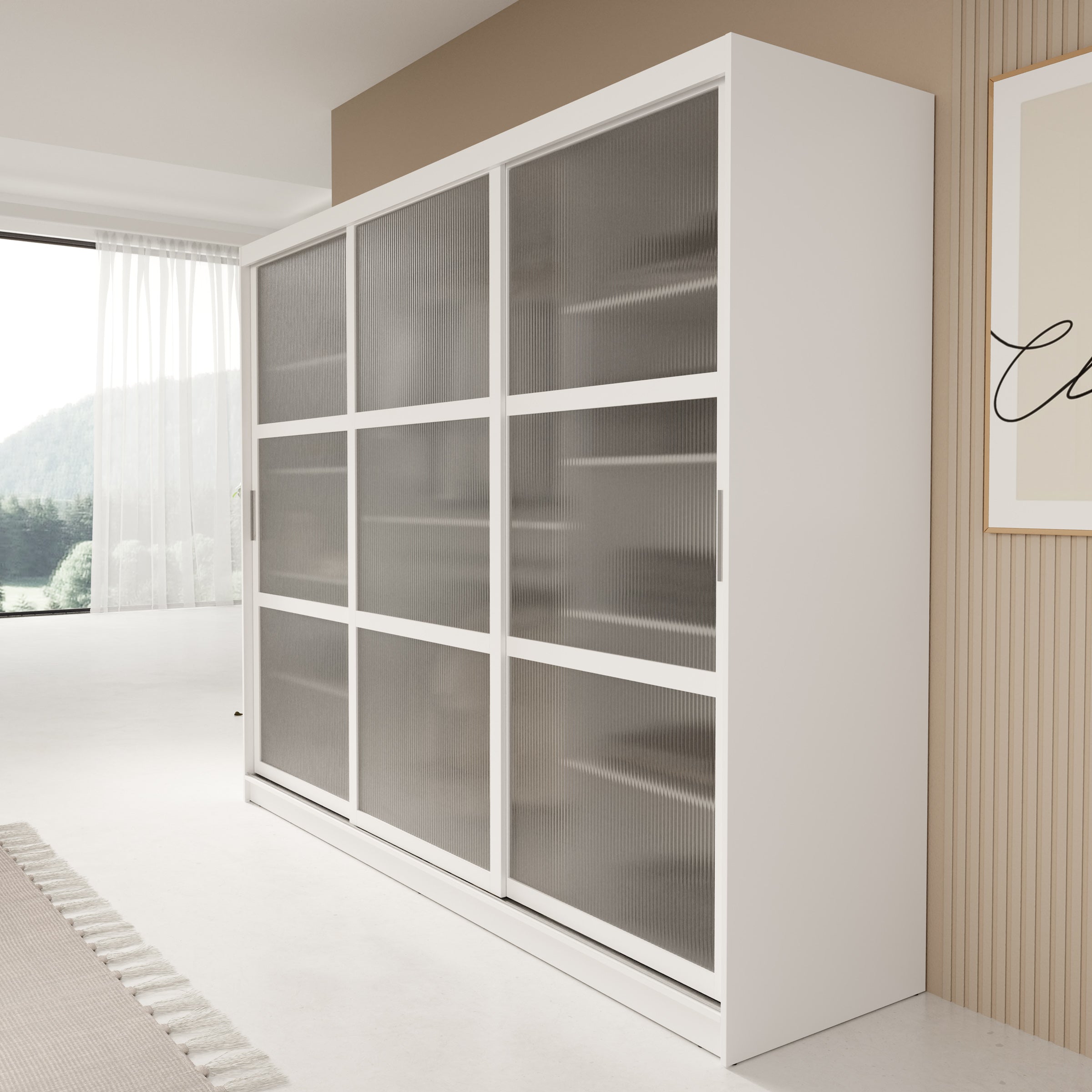 Fessaro - Kledingkast - Wit - 250x62x200 cm